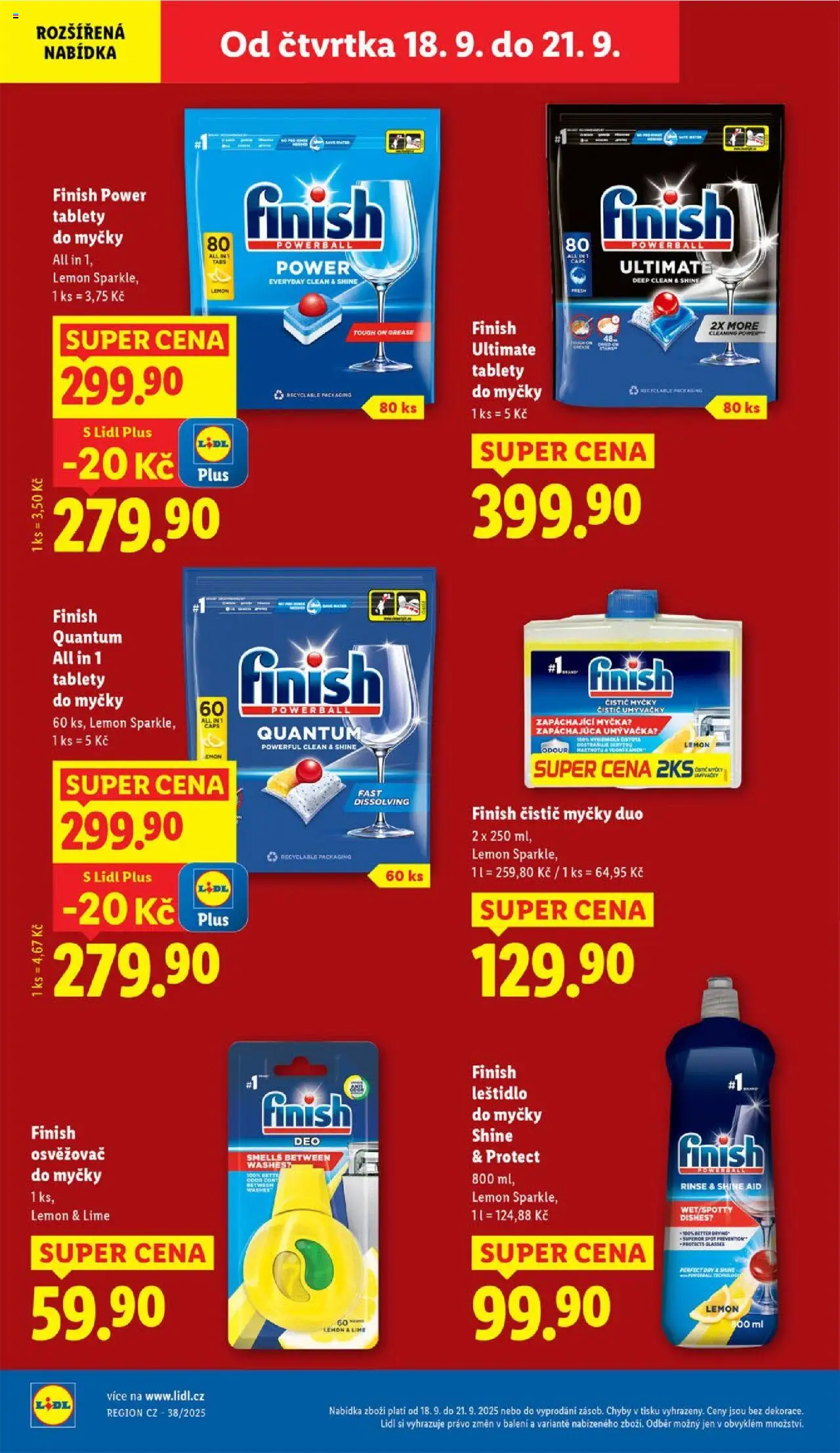 Lidl leták od 18.09.2025 | Strana: 28 | Produkty: Finish, Leštidlo do myčky, Čistič myčky, Myčka