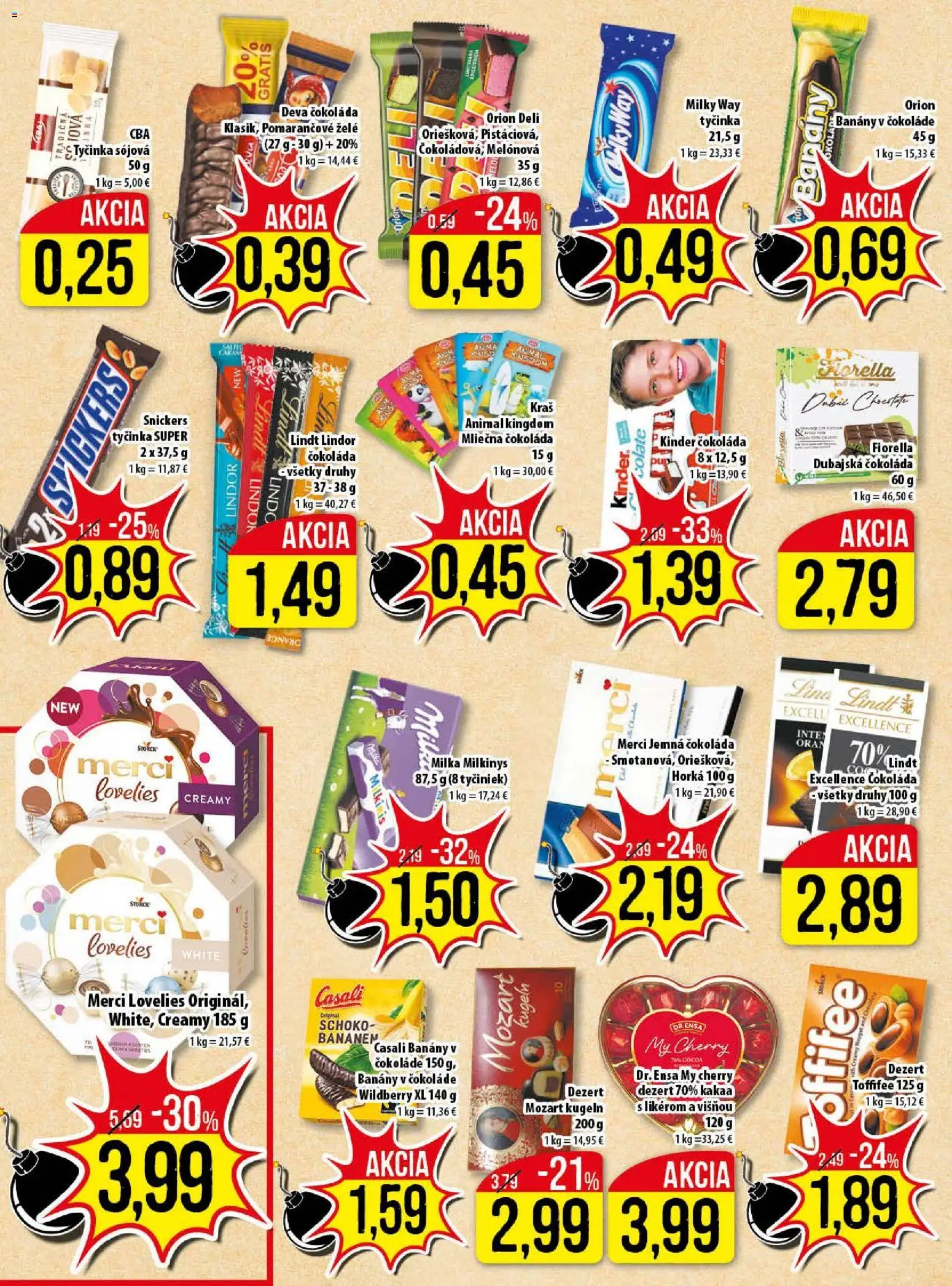 Nové Klas akcie – leták je platný od 03.11.2025 | Strana: 10 | Produkty: Banány v čokoláde, Lindor, Merci, Čokoláda