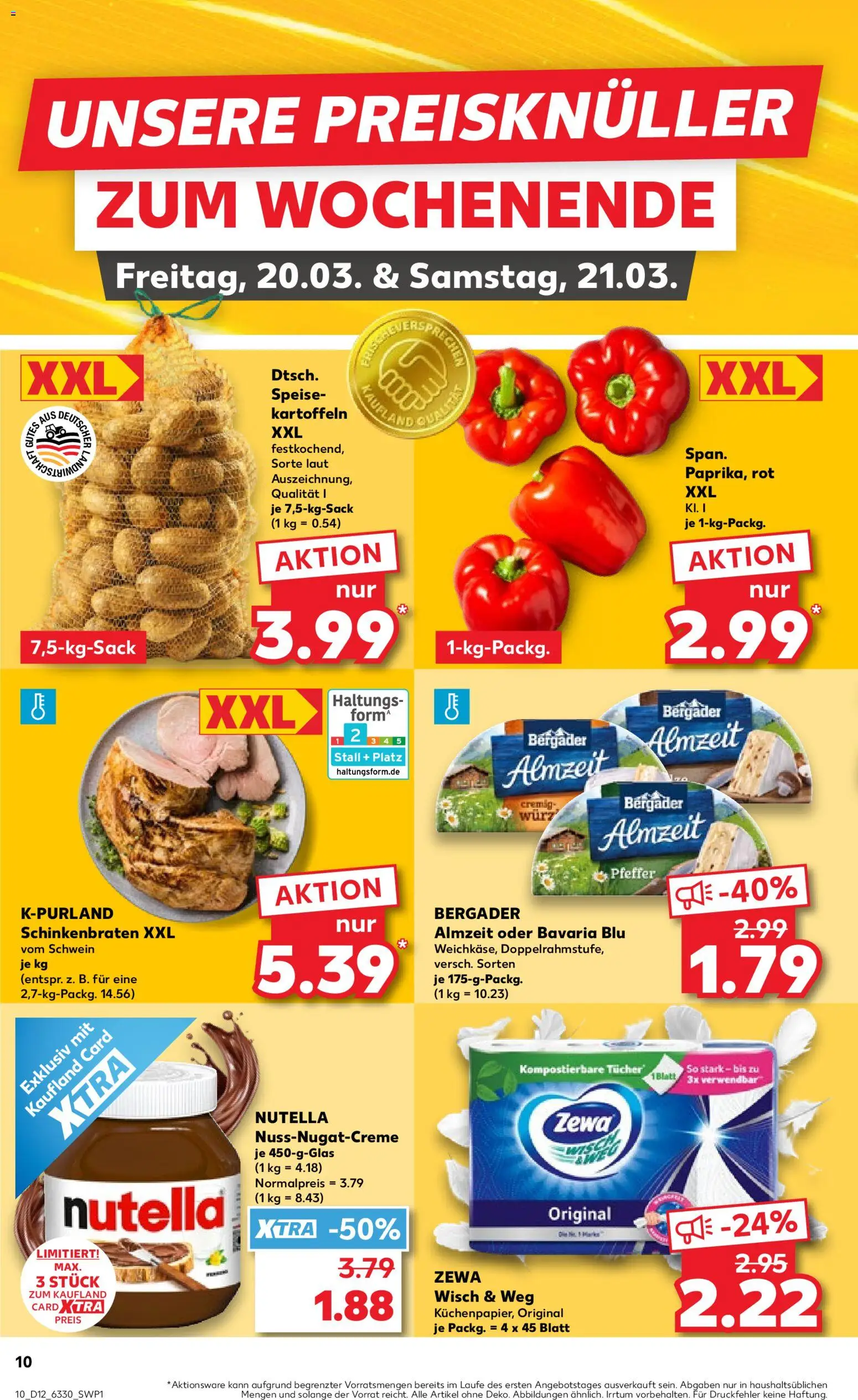 Kaufland Prospekt Kiel	 – gültig ab 19.03.2026 | Seite: 10 | Produkte: Zewa, Nutella, Kartoffeln, Pfeffer