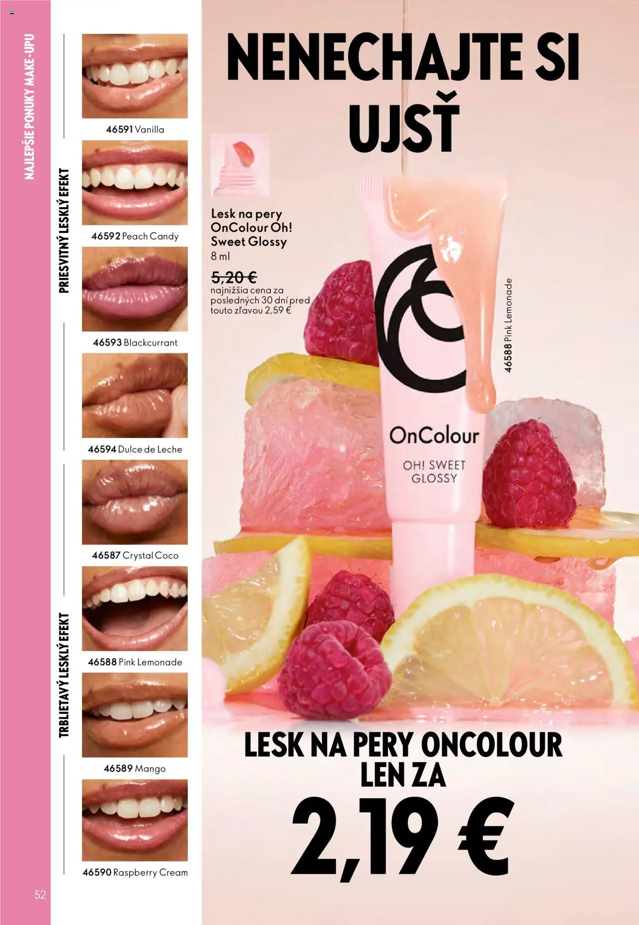 Nové Oriflame akcie – leták je platný od 01.10.2025 | Strana: 52 | Produkty: Lesk na pery, Mango