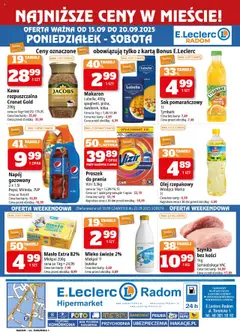 E.Leclerc Gazetka - Radom od 15.09.2025 | Strona: 4 | Produkty: Pepsi, Szynka, Mleko, Makaron