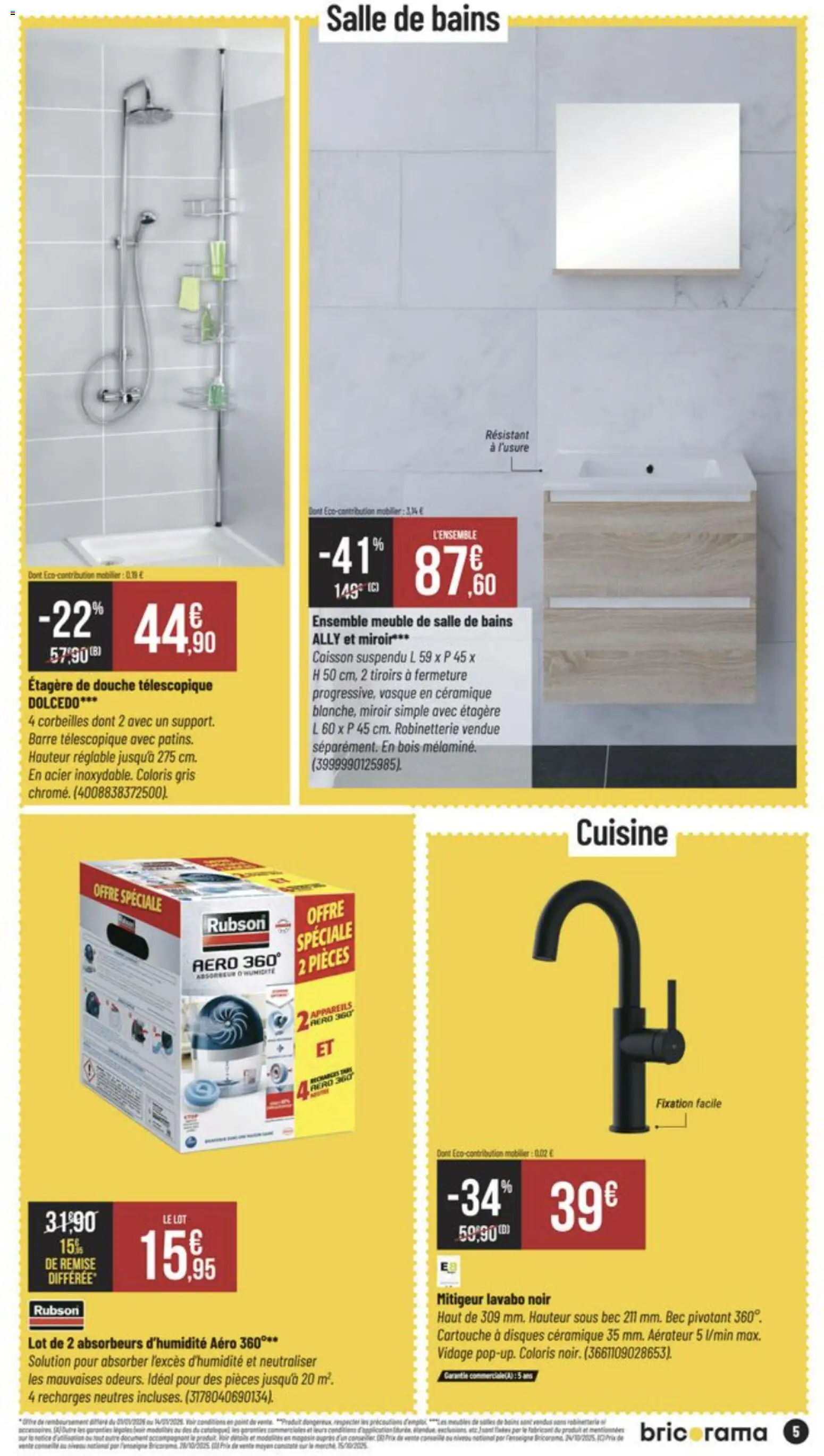 {H1} | Page: 5 | Produits: Meuble, Absorbeur d'humidité, Tiroirs, Miroir