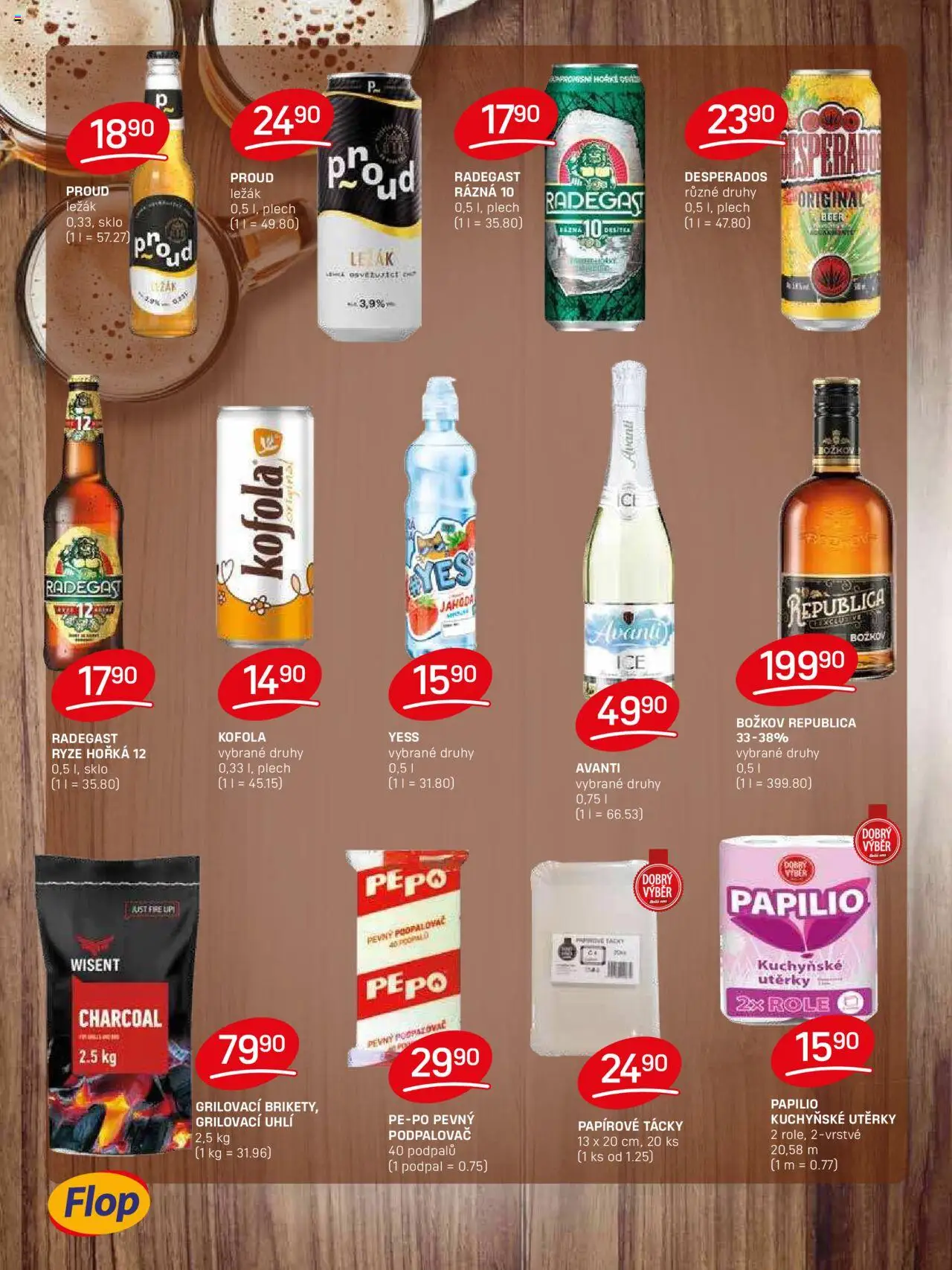 Flop leták od 16.07.2025 | Strana: 14 | Produkty: Božkov Republica, Utěrky, Radegast, Kofola