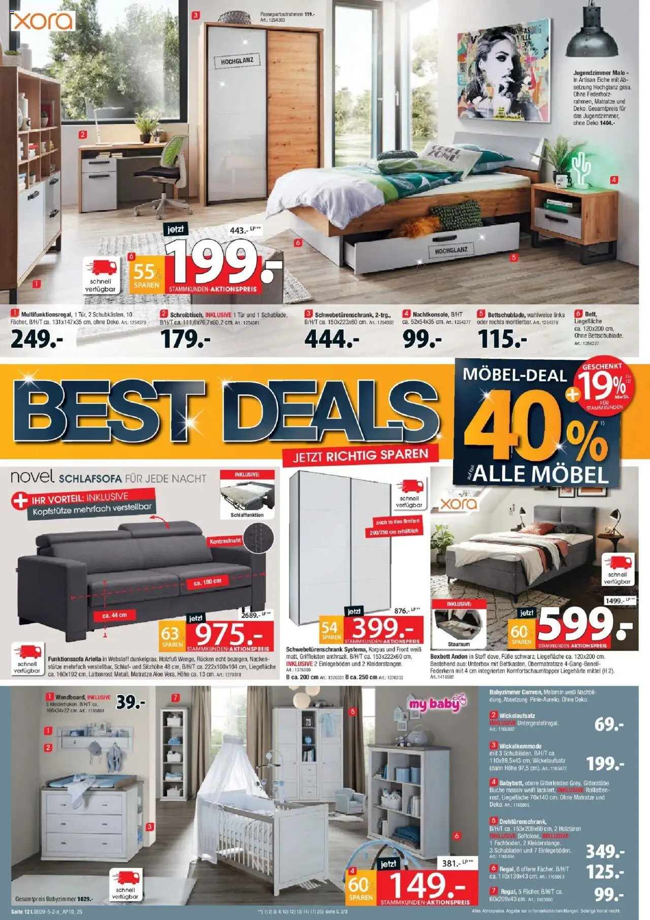 Zurbrüggen Best Deals – gültig ab 20.09.2025 | Seite: 12 | Produkte: Schlafsofa, Matratze, Lattenrost, Schwebetürenschrank