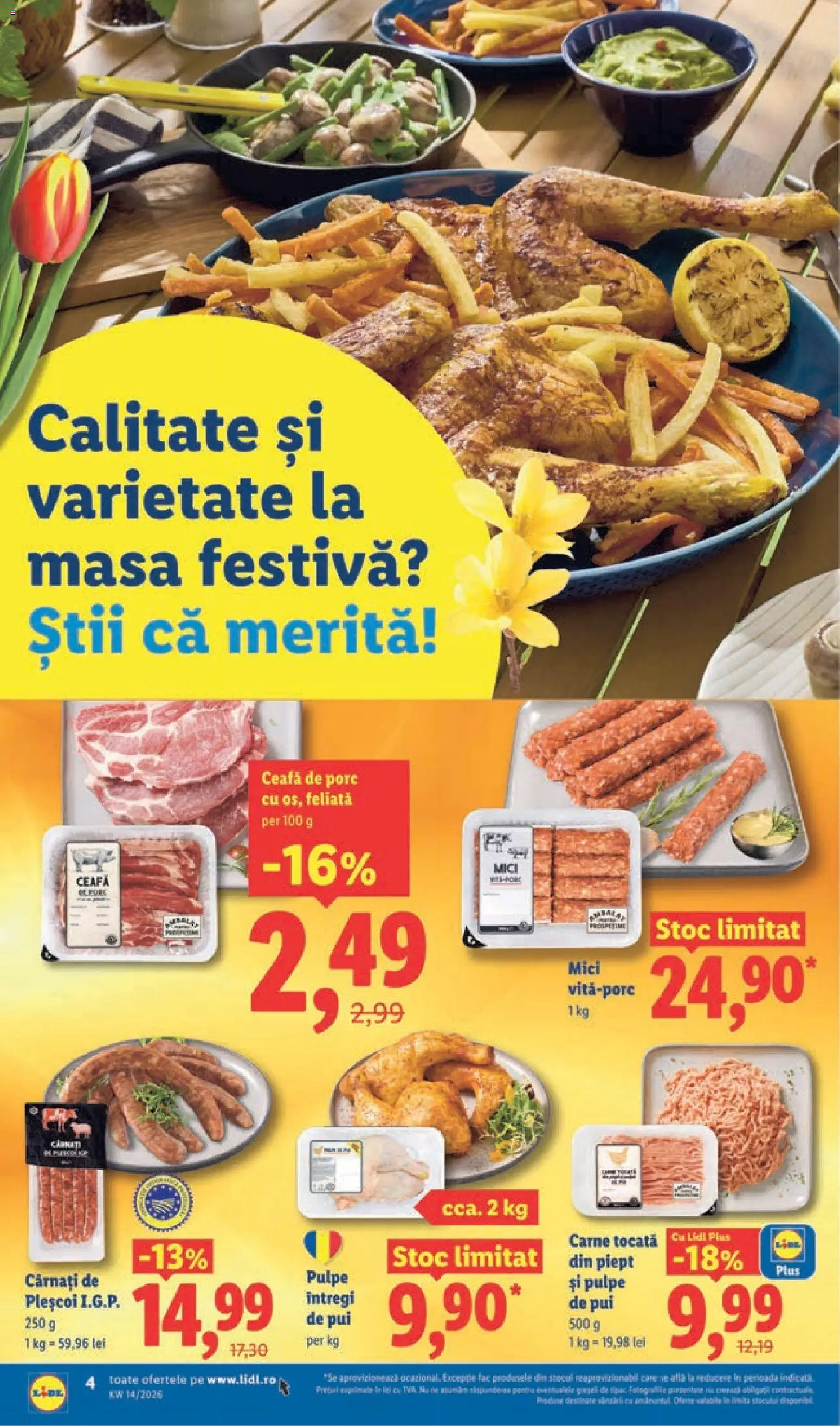 Noul catalog Lidl – valabil de la 30.03.2026 | Pagină: 4 | Produse: Masă, Hacıyatmaz Kedi Oyuncağı, Mici, Carne tocată