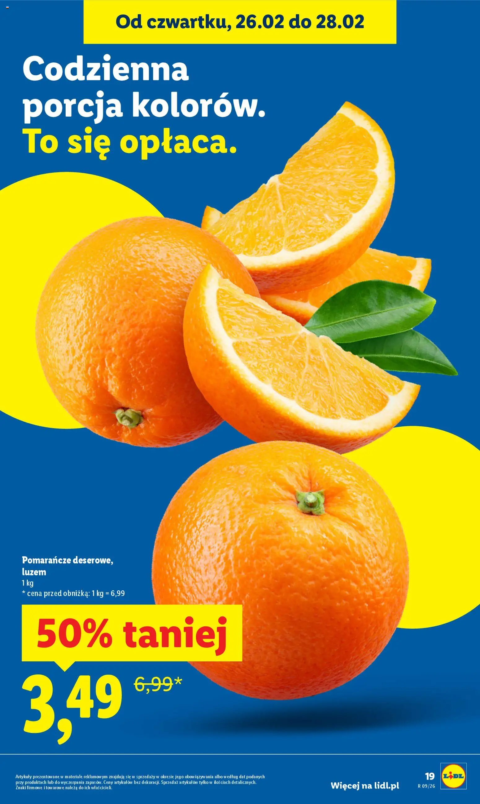 Lidl Gazetka od 26.02.2026 | Strona: 19 | Produkty: Pomarańcze
