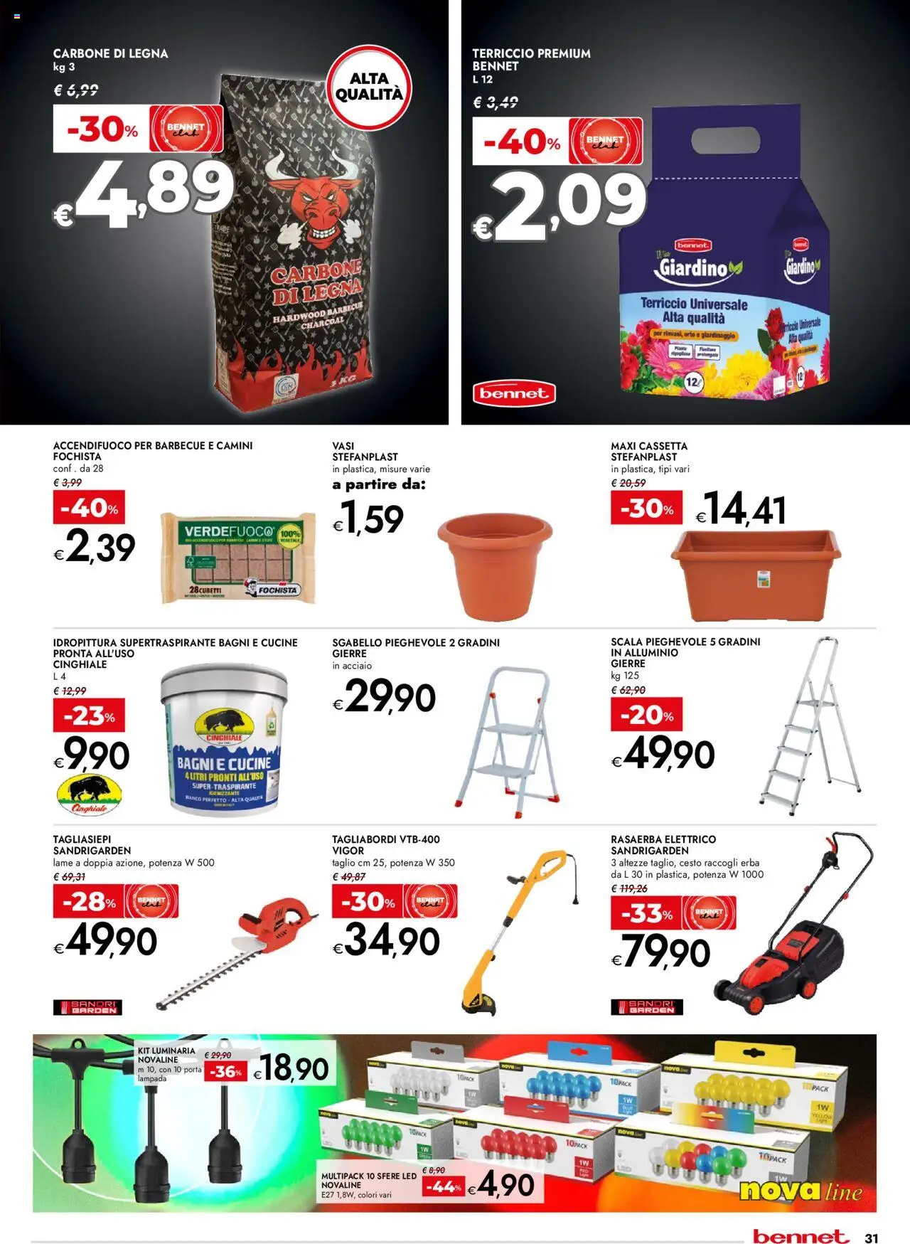 Volantino bennet del 05.06.2025 | Pagina: 31 | Prodotti: Cucine, Rasaerba, Alluminio, Lampada
