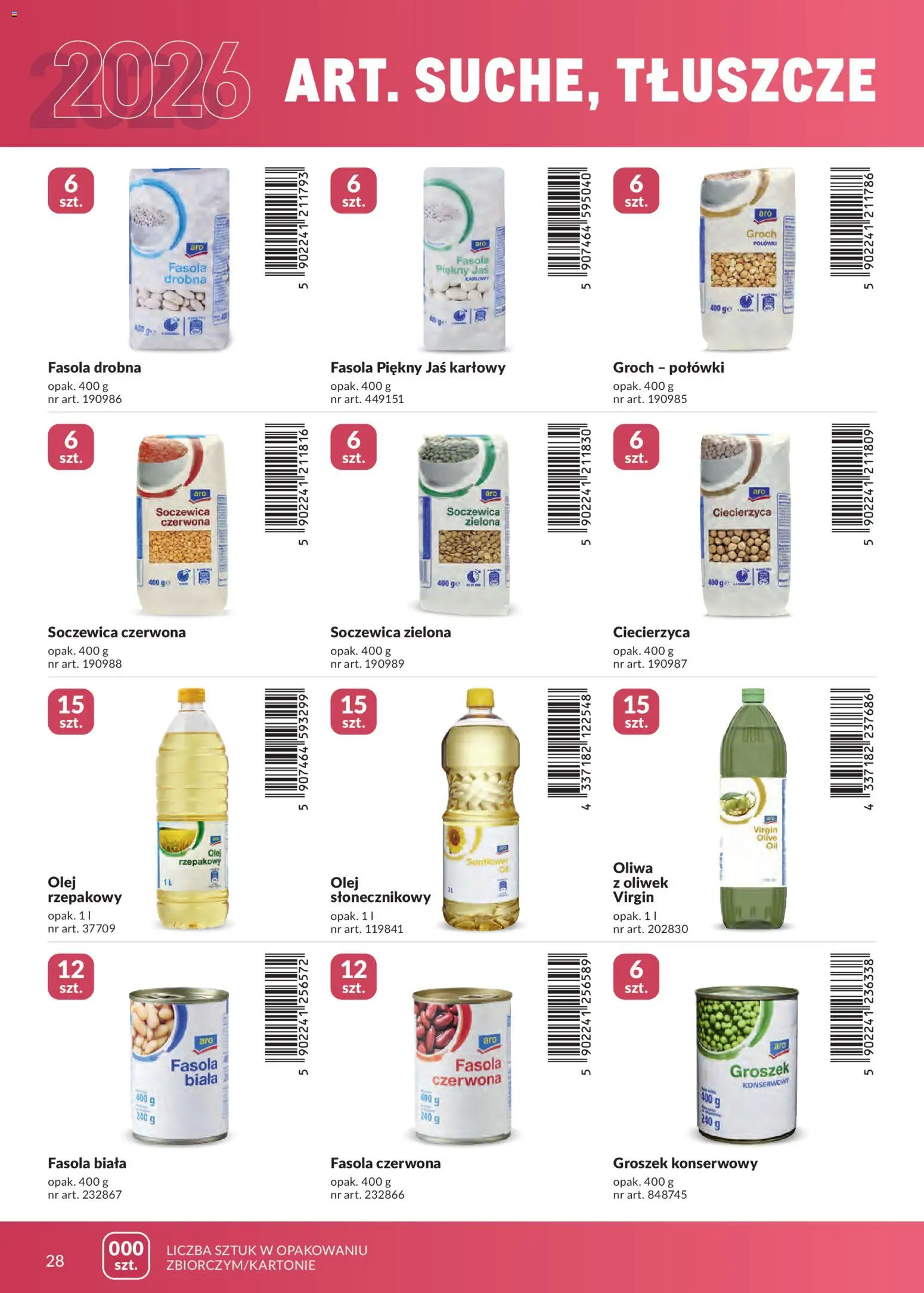 Makro gazetka - Marki własne dla Twojego sklepu od 23.04.2026 | Strona: 28 | Produkty: Oliwa z oliwek, Ciecierzyca, Fasola czerwona, Fasola piękny jaś