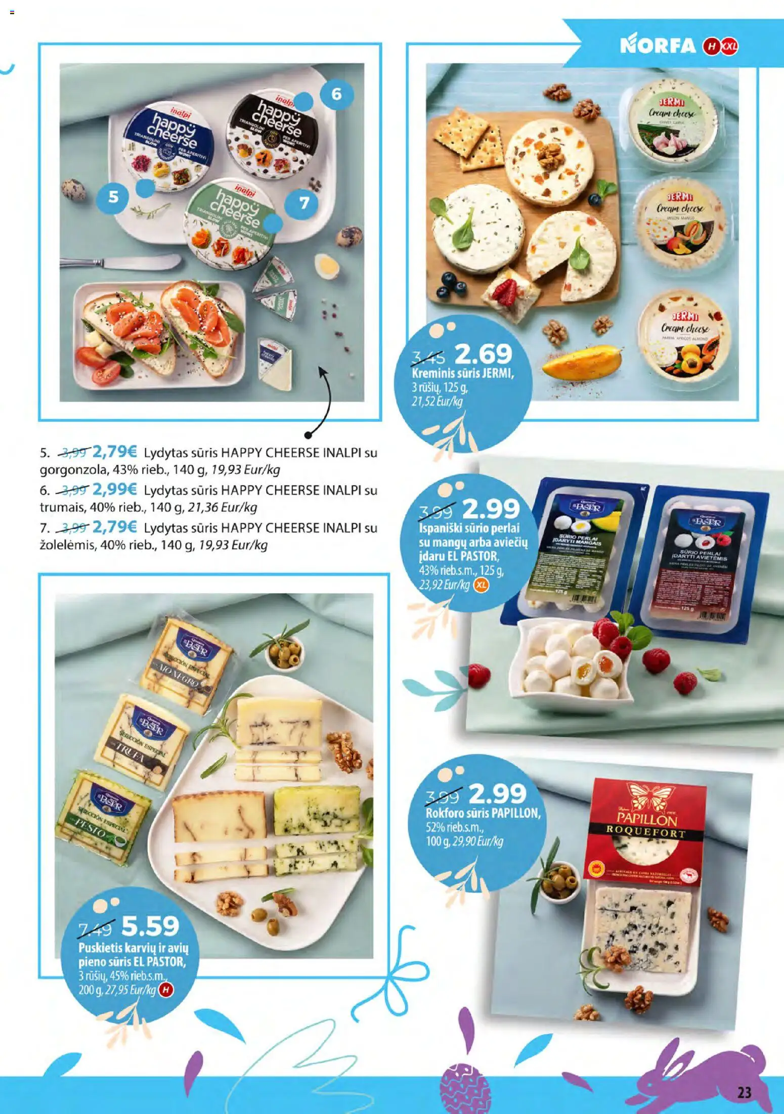 NORFA akcijos nuo 24.03.2026 | Puslapis: 23 | Prekių: Sūris, Lydytas sūris