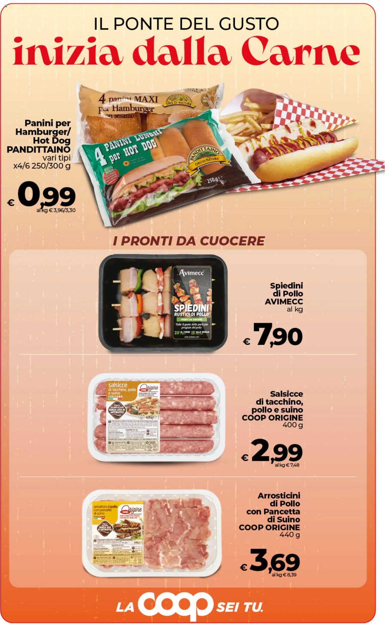 Volantino COOP del 28.04.2026 | Pagina: 18 | Prodotti: Pollo, Forno, Hamburger, Spiedini