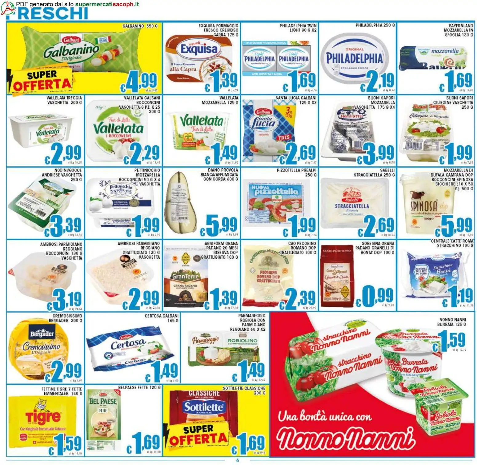 Volantino Sacoph del 27.03.2026 | Pagina: 6 | Prodotti: Latte, Tonno, Burrata, Stracciatella