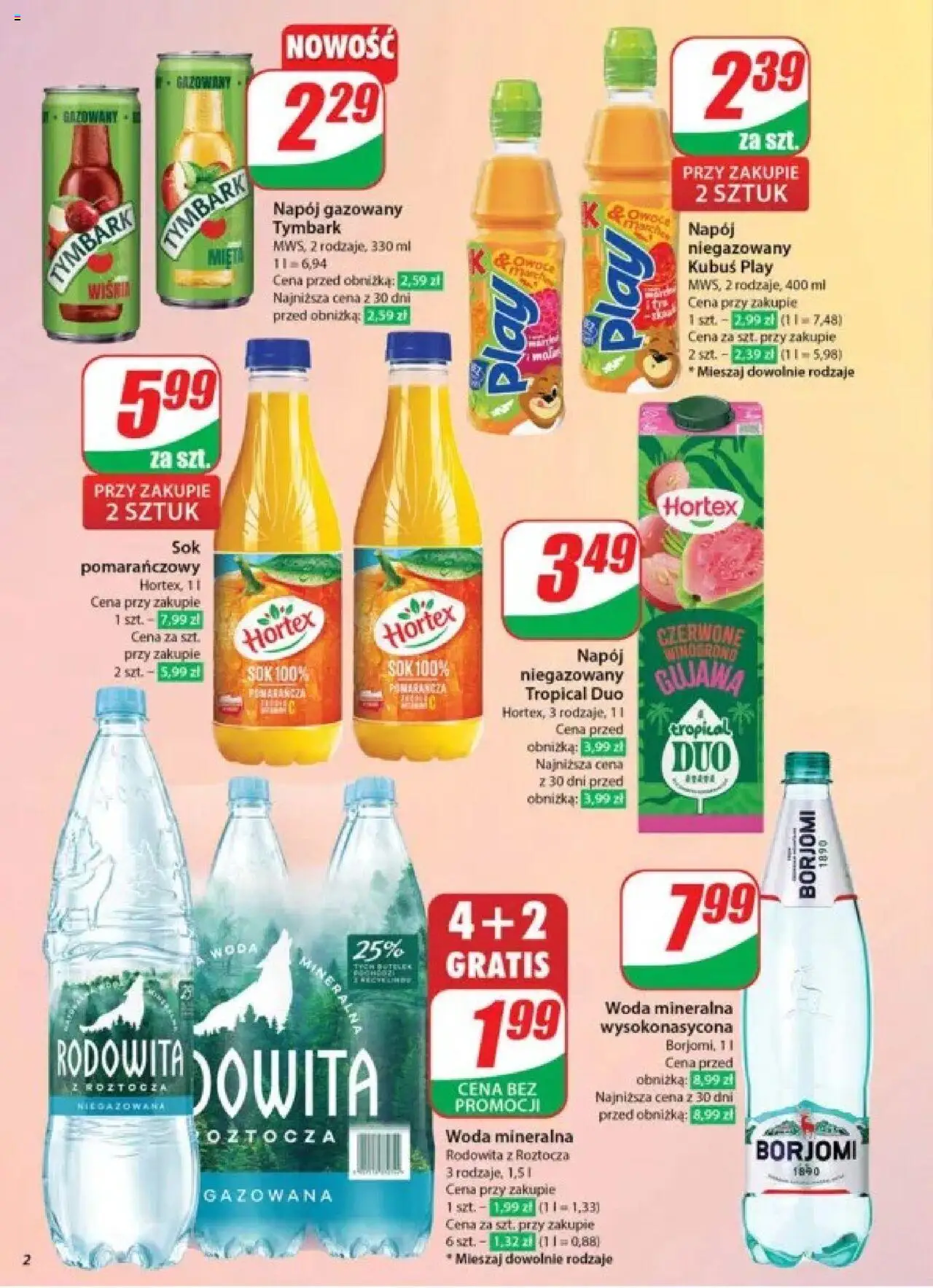 Dino Gazetka od 28.05.2025 | Strona: 2 | Produkty: Sok pomarańczowy, Mięta, Sok, Owoce