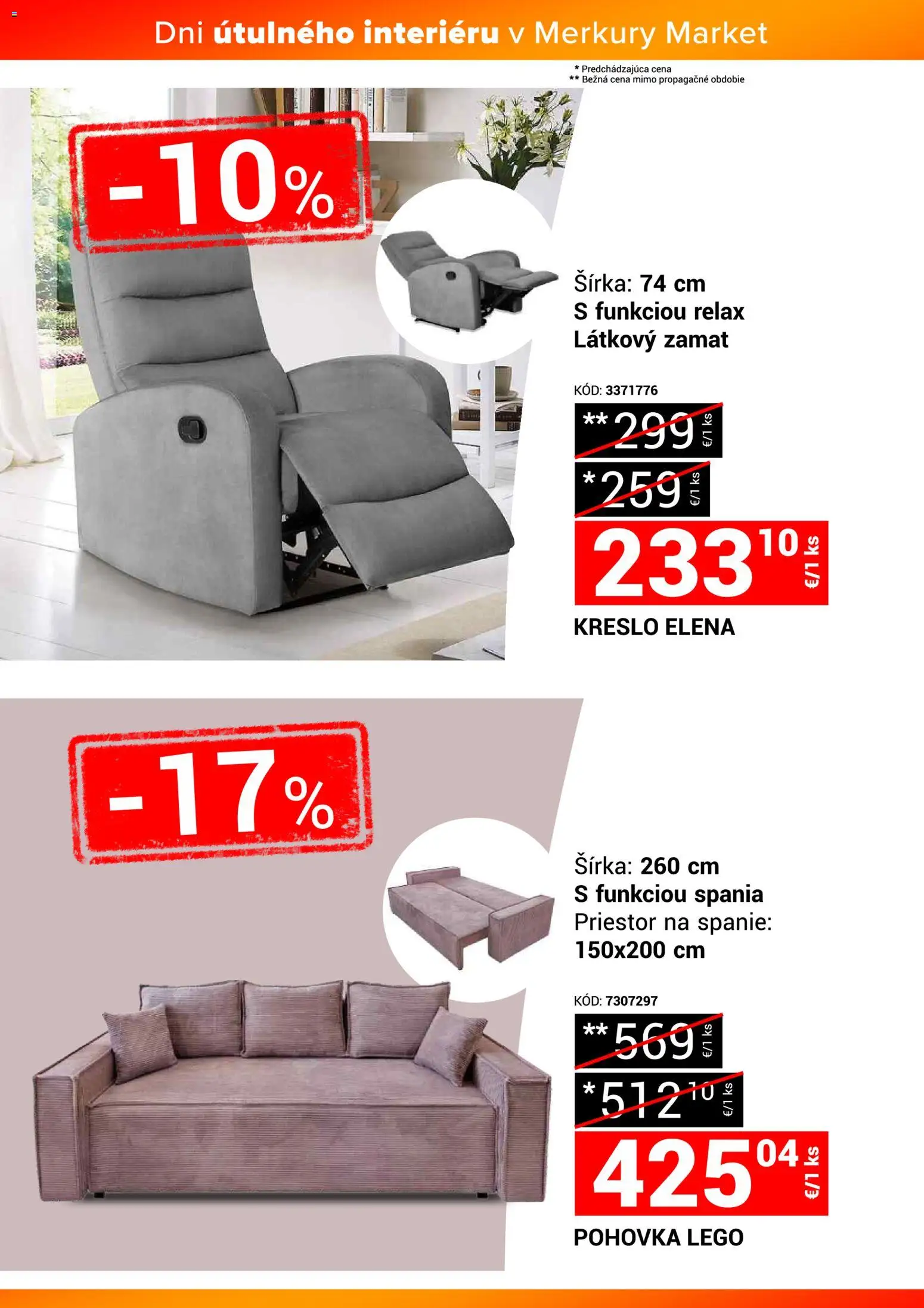 Nové Merkury Market akcie – leták je platný od 22.11.2025 | Strana: 16 | Produkty: Pohovka, Kreslo, LEGO