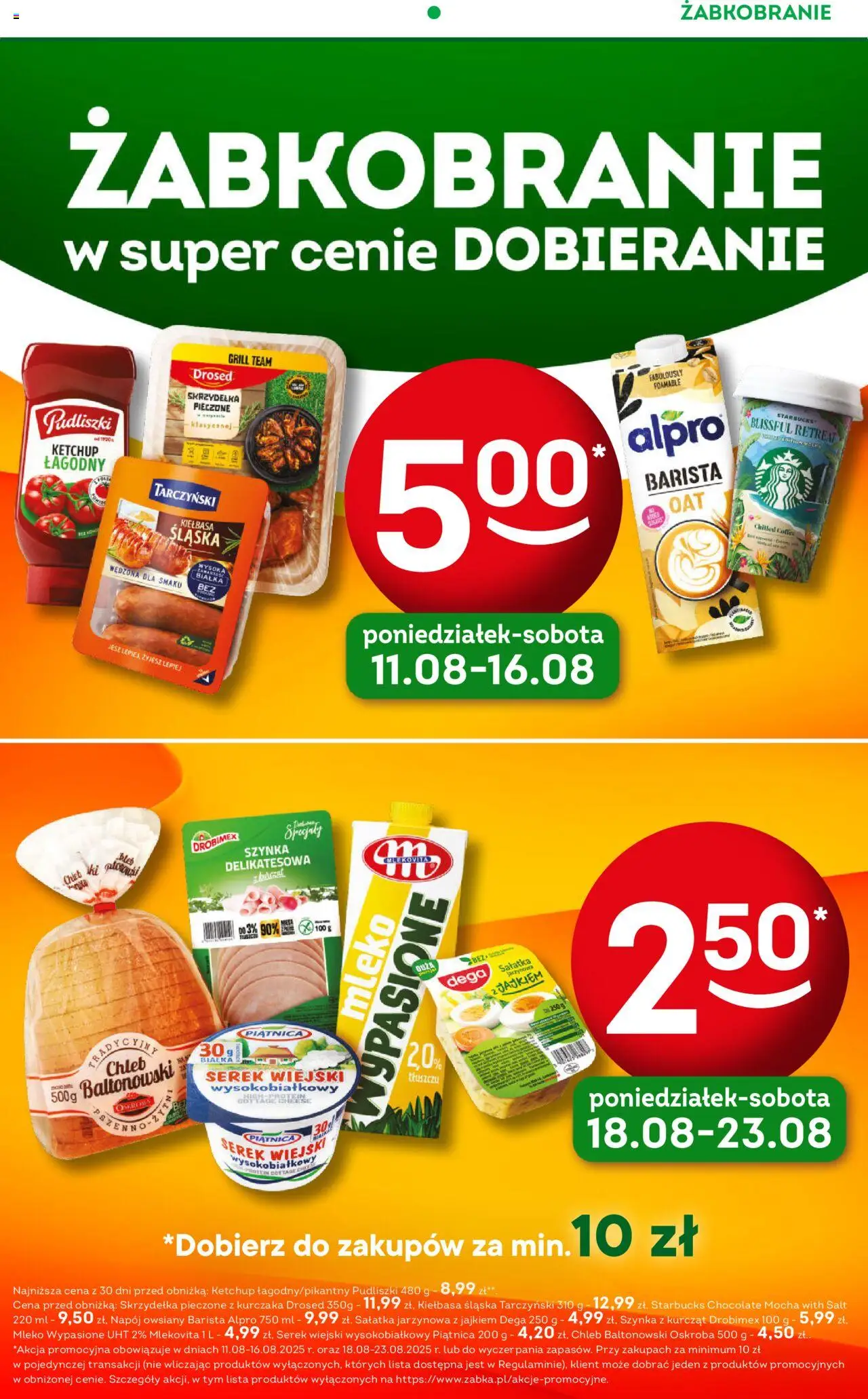 Żabka Gazetka - To się opłaca od 13.08.2025 | Strona: 2 | Produkty: Kiełbasa, Napój owsiany, Ketchup, Chleb