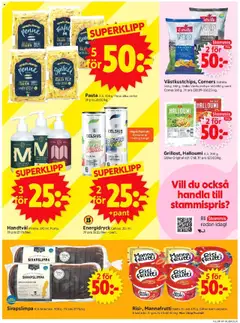 ICA Supermarket - erbjudanden - Förhandsvisning av reklamblad från butik ICA Supermarket aktuell från 13.10.2025 | Sida: 3 | Produkter: Halloumi, Energidryck, Gräddfil, Pasta