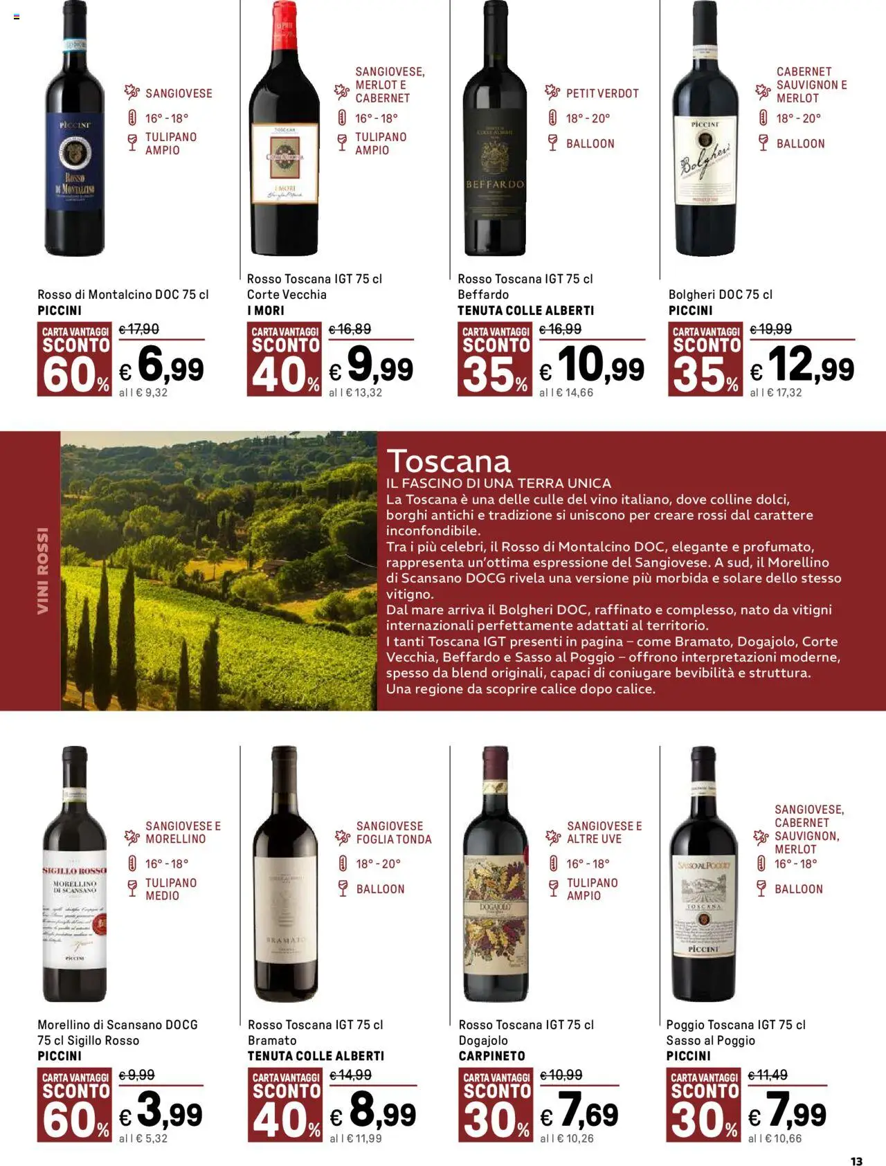 Volantino Iper del 13.10.2025 | Pagina: 13 | Prodotti: Calice, Vino, Terra
