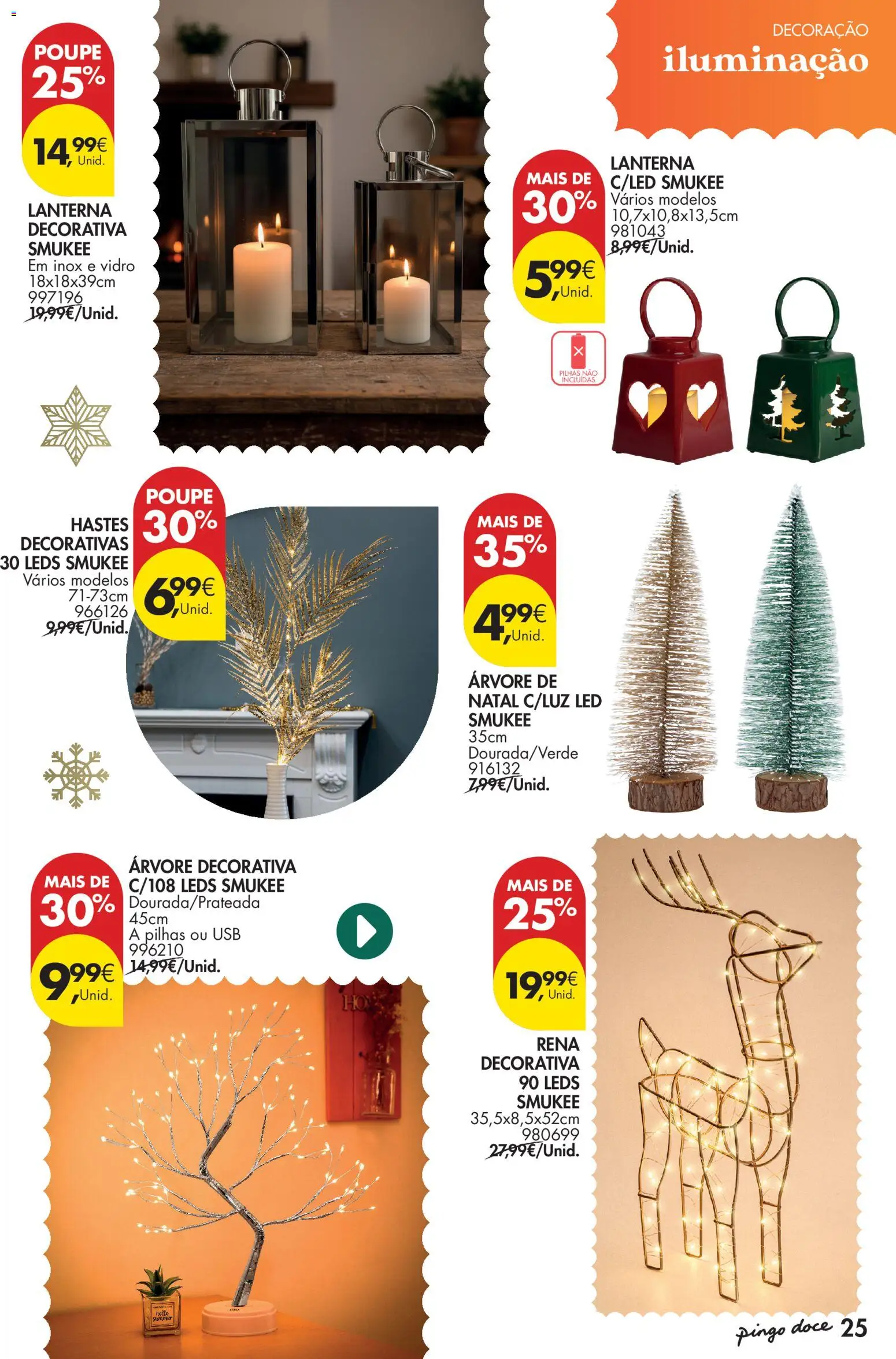 Pingo Doce - Natal │ válido de 11.11.2025 | Página: 25 | Produtos: USB, Árvore de natal, Pilhas, Lanterna