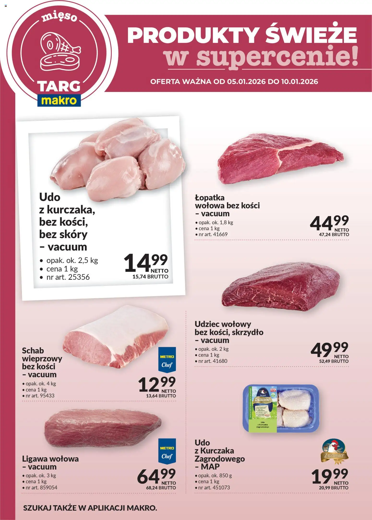 Makro Gazetka - Produkty świeże w supercenie od 05.01.2026 | Strona: 1 | Produkty: Schab, Mięso
