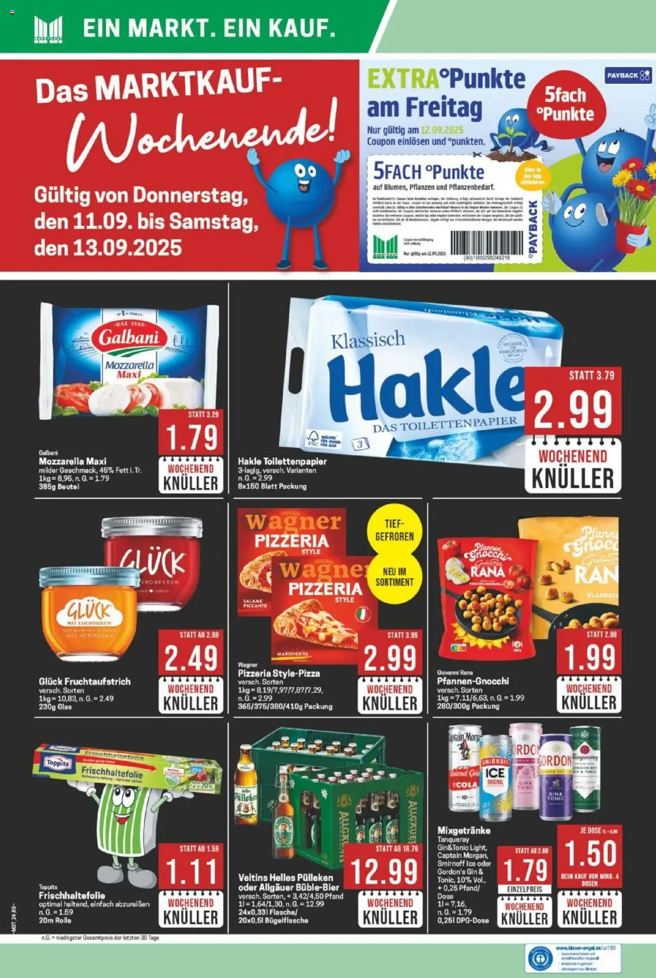 Marktkauf Prospekt 	 – gültig ab 08.09.2025 | Seite: 24 | Produkte: Helles pulleken, Mozzarella, Veltins, Toilettenpapier