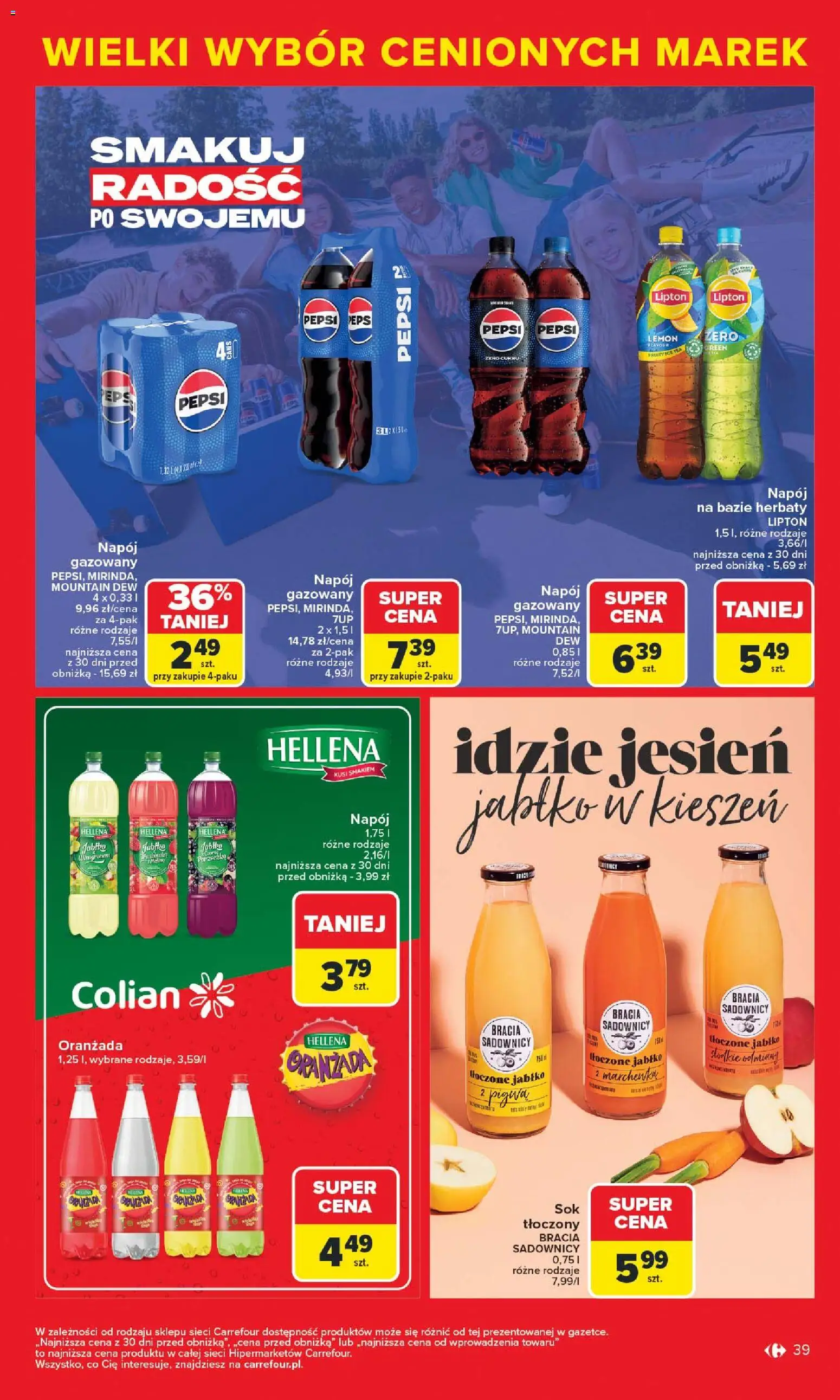 Carrefour Gazetka - Markowe atrakcje cenowe od 27.10.2025 | Strona: 41 | Produkty: Pigwa, Pepsi, Oranżada hellena, Marchewka