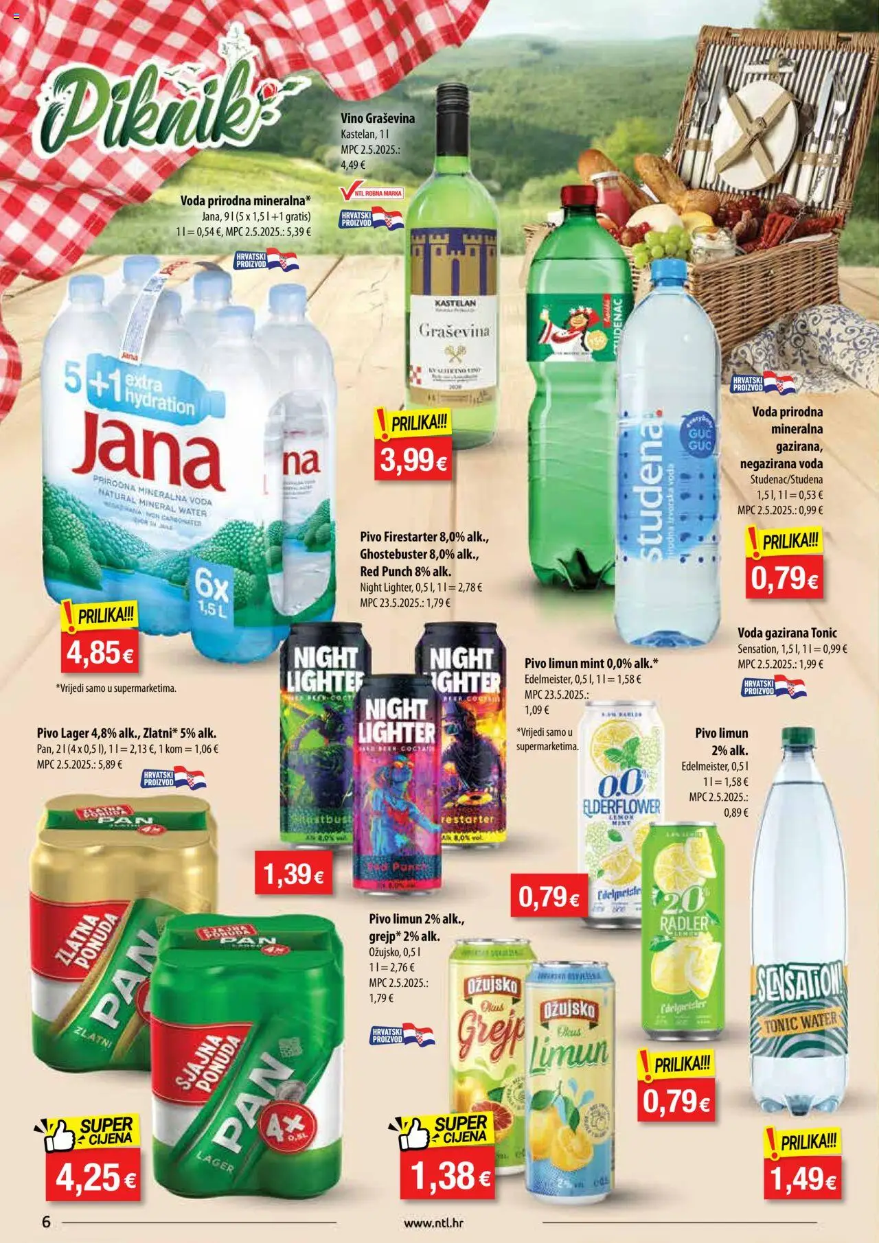 NTL katalog | vrijedi od 13.08.2025 | Stranica: 6 | Proizvodi: Mineralna voda, Ožujsko, Voda, Limun