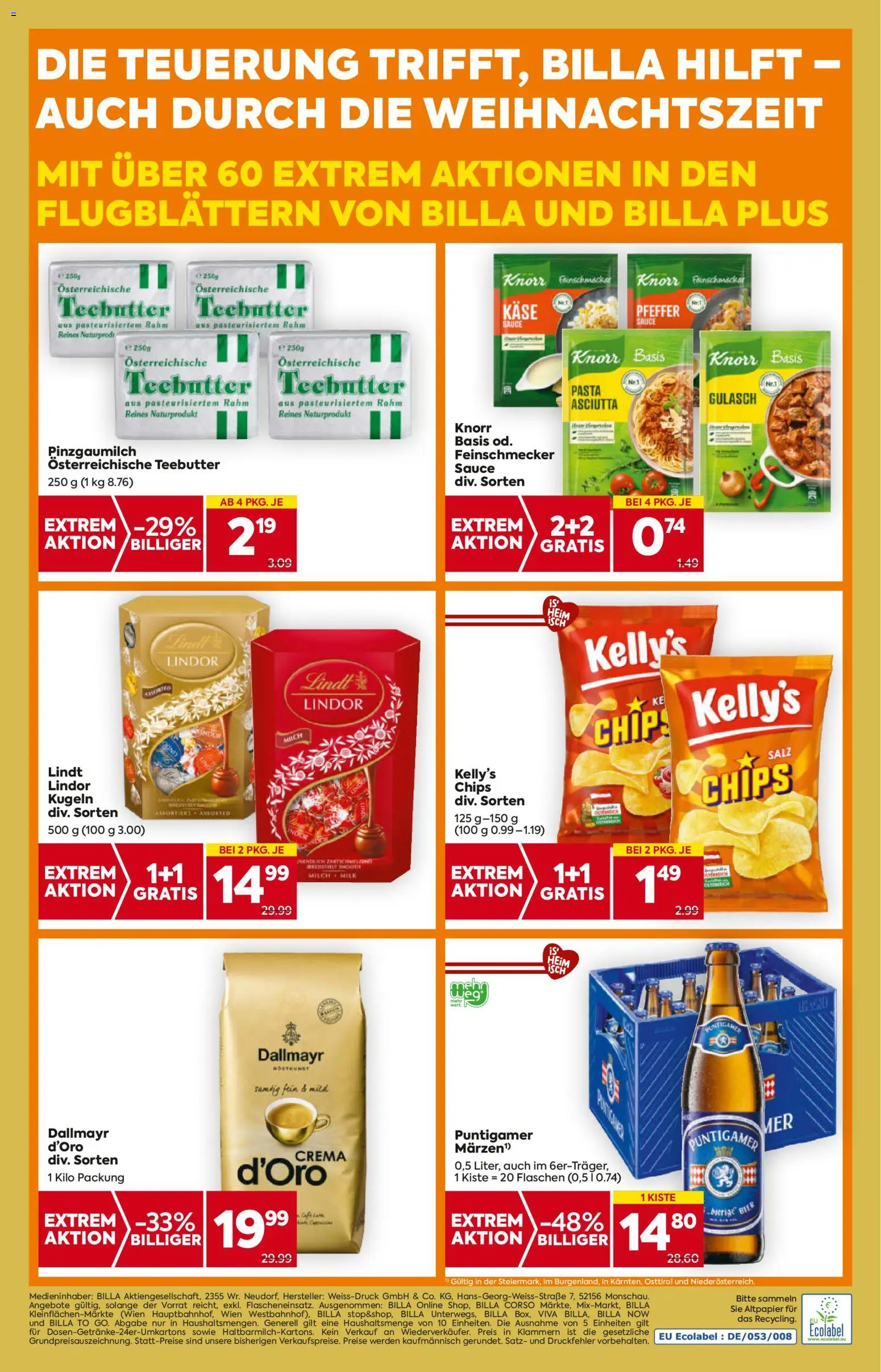 Billa Flugblatt - Kärnten gültig ab 20.11.2025 | Seite: 20 | Produkte: Pasta, Salz, Pfeffer, Käse