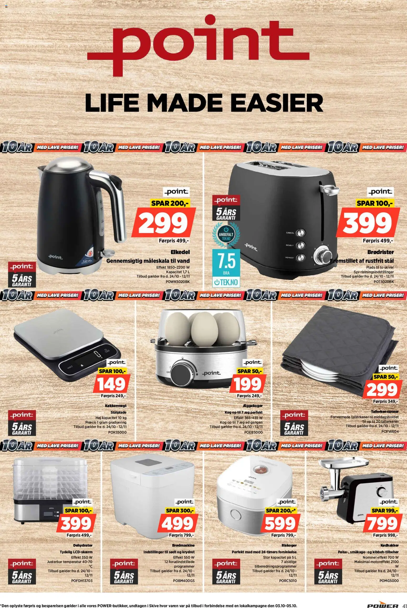 Power tilbudsavis – gyldig fra 24.10.2025 | Side: 41 | Produkter: Æg, Brødrister, Køkkenvægt