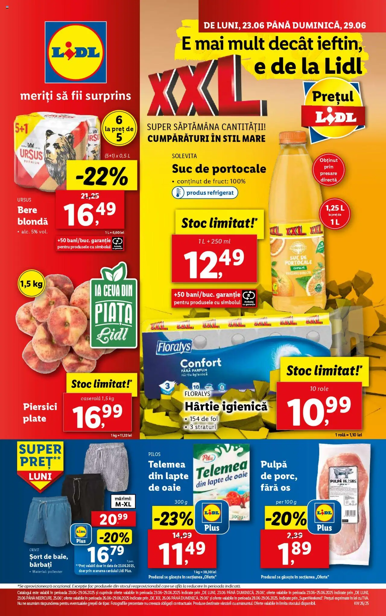 Catalog Lidl – valabil de la 23.06.2025 | Pagină: 1 | Produse: Role, Parfum, Lapte, Portocale