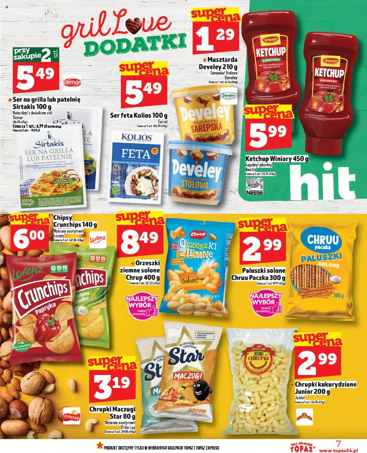 Topaz Gazetka od 14.08.2025 | Strona: 7 | Produkty: Ketchup, Papryka, Pizza, Ser feta