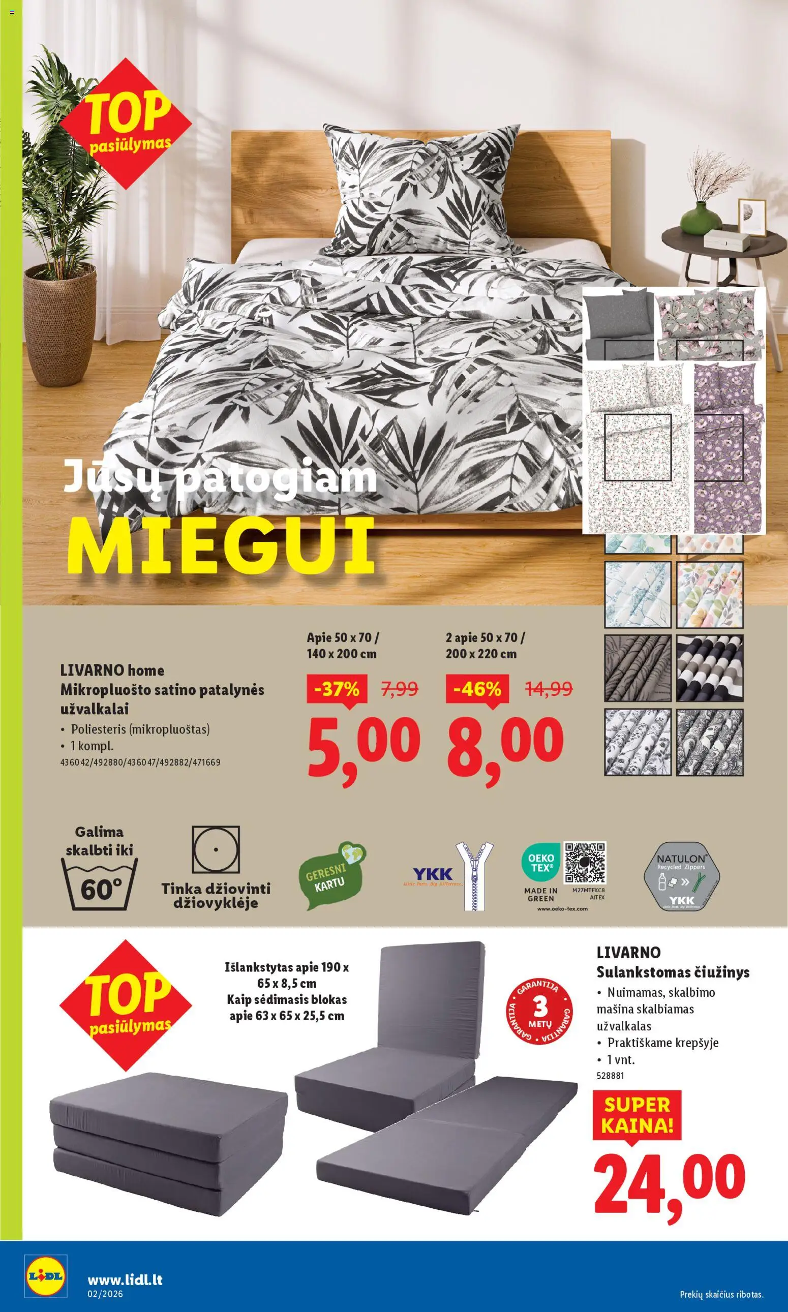 LIDL akcijos nuo 05.01.2026 | Puslapis: 14 | Prekių: Čiužinys, Užvalkalas