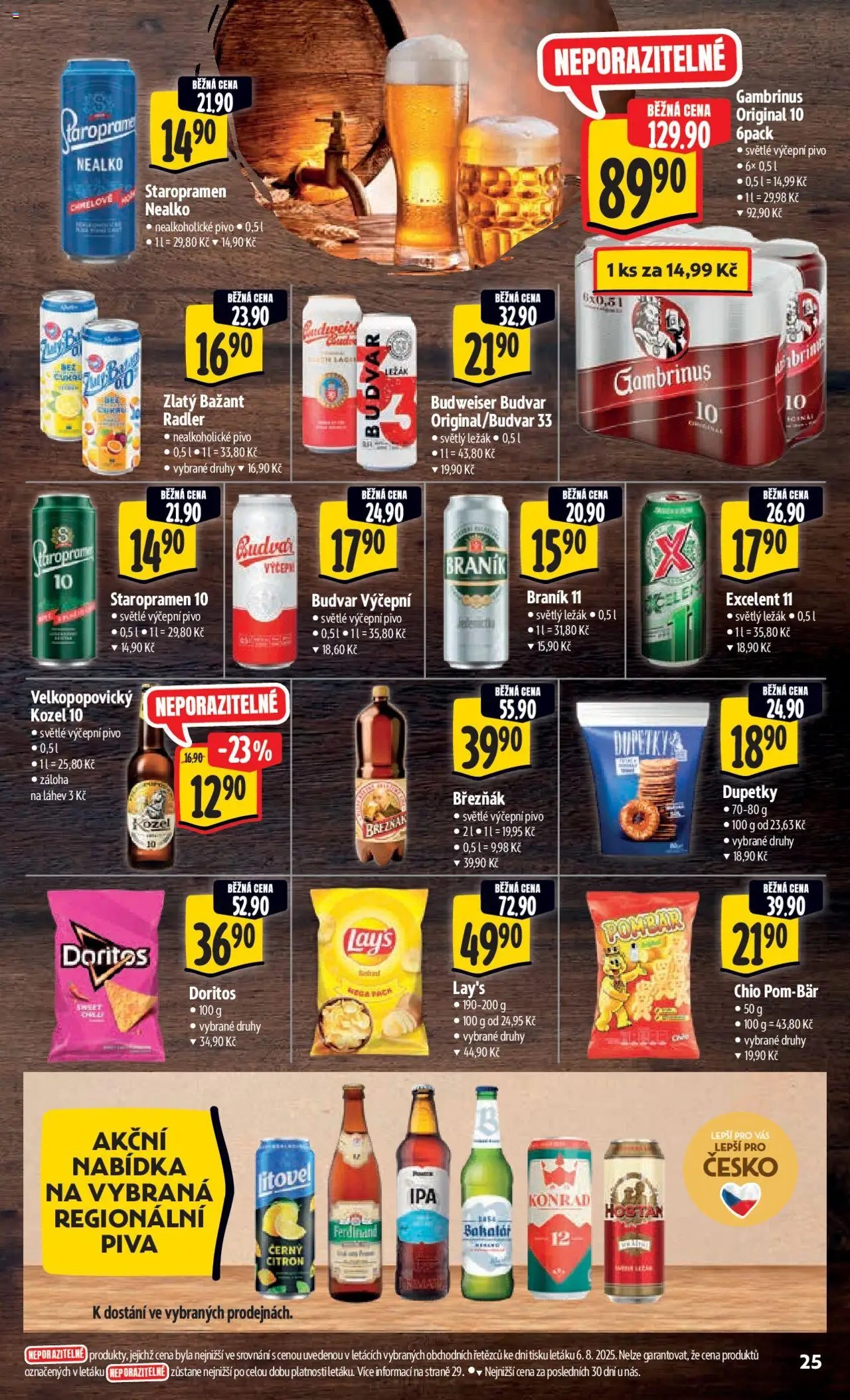 Albert leták - Hypermarket od 13.08.2025 | Strana: 32 | Produkty: Staropramen, Excelent 11, Zlatý Bažant, Doritos