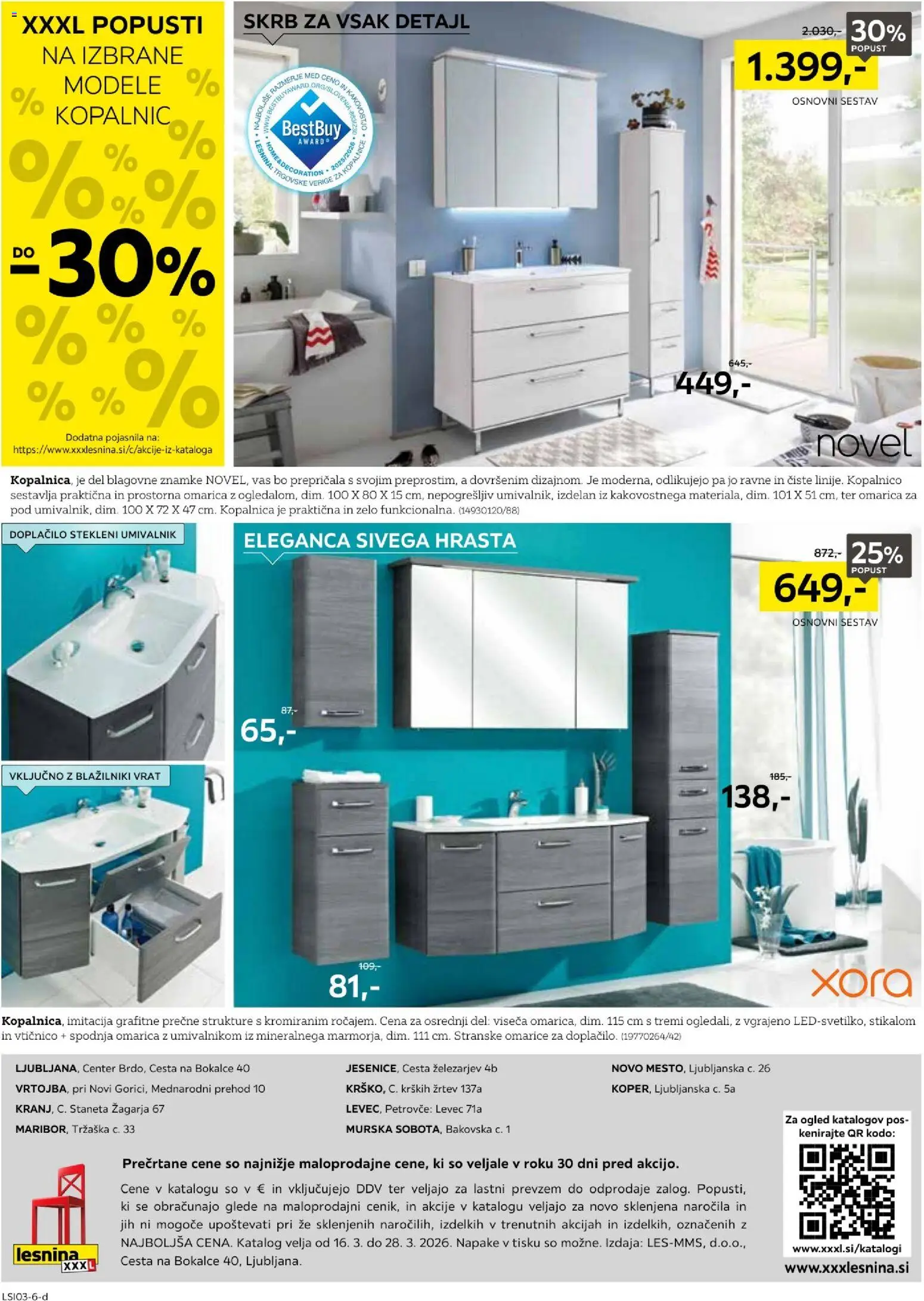 Novi XXXL Lesnina katalog ponudbe – veljaven od 16.03.2026 | Stran: 12 | Izdelki: Umivalnik, Omarica