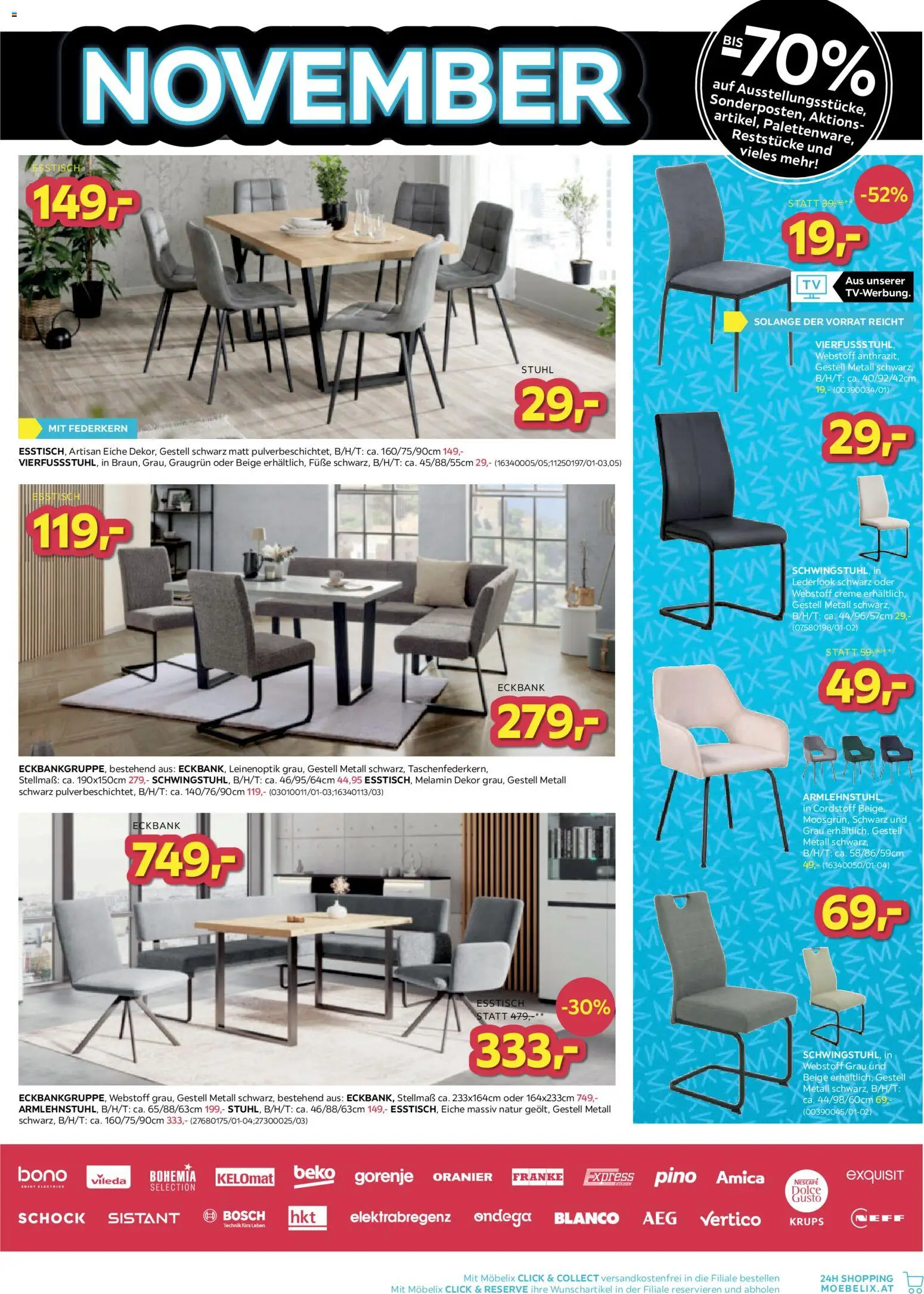 Möbelix Black - Friday gültig ab 04.11.2025 | Seite: 7 | Produkte: Stuhl, Creme