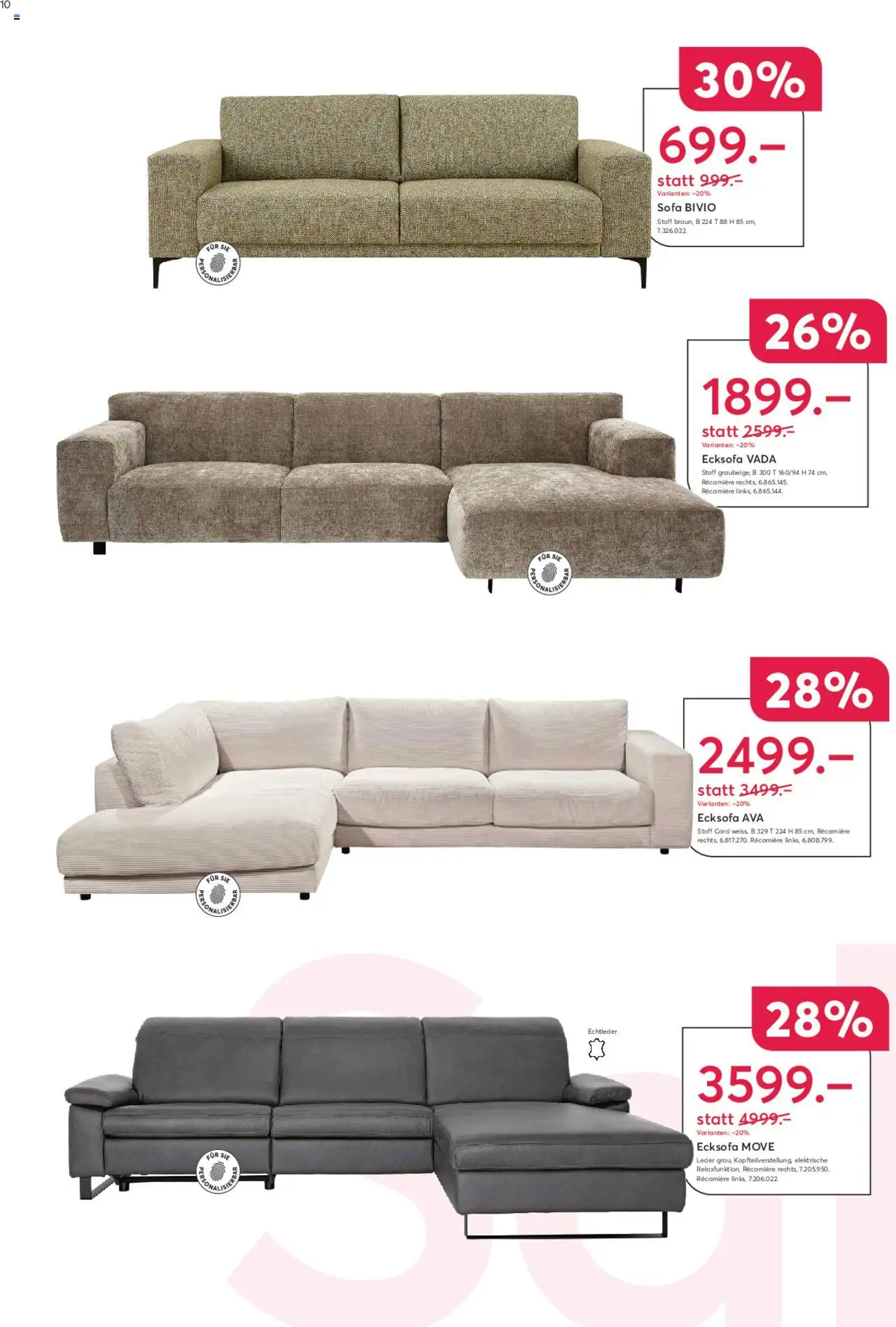 Livique Sale ab 20.06.2025 | Seite: 10 | Produkte: Sofa, Ecksofa