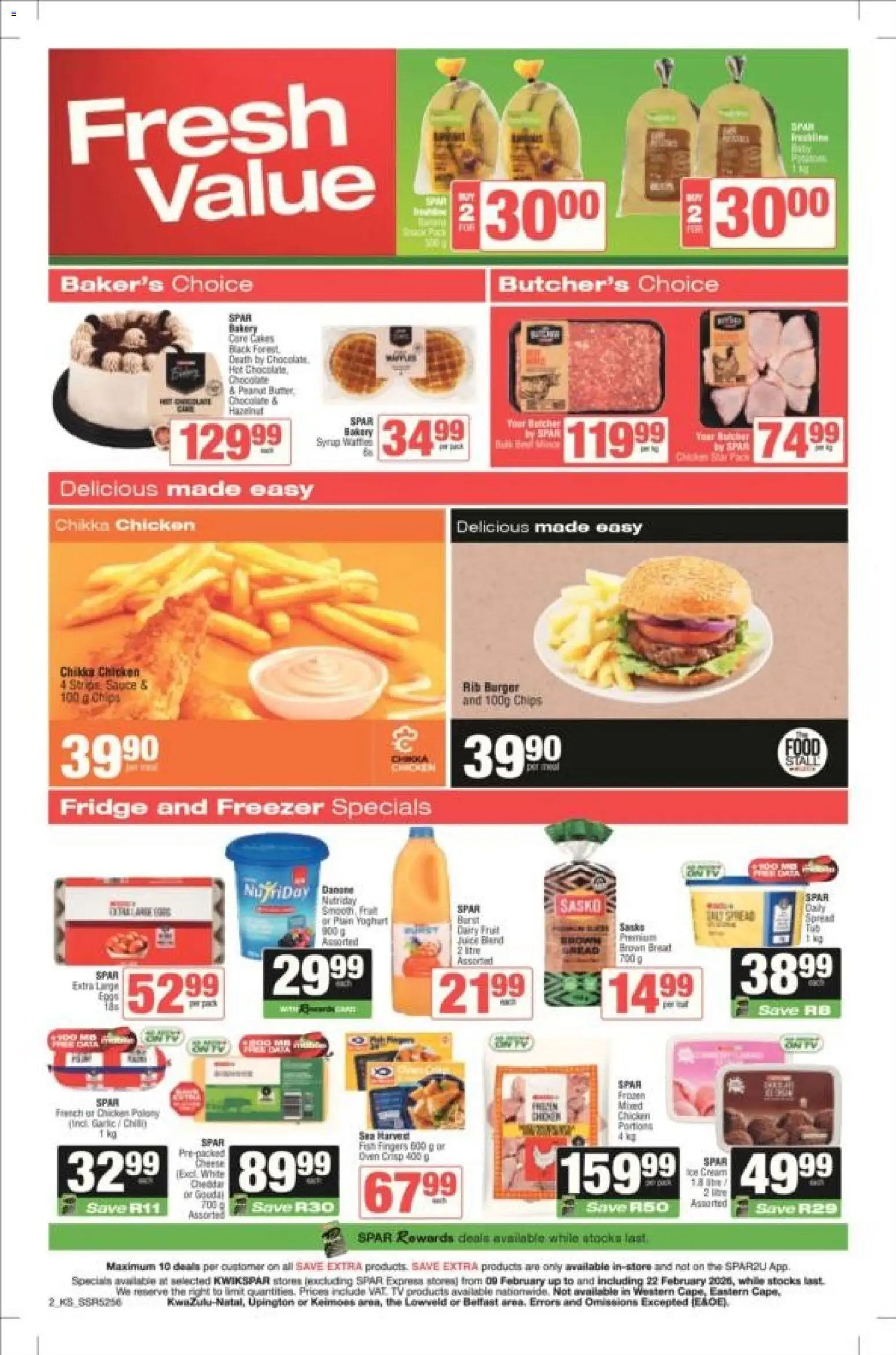 New KWIKSPAR catalogue – valid from 09.02.2026 | Page: 2 | Products: Oven, Bread, Fish, Chilli