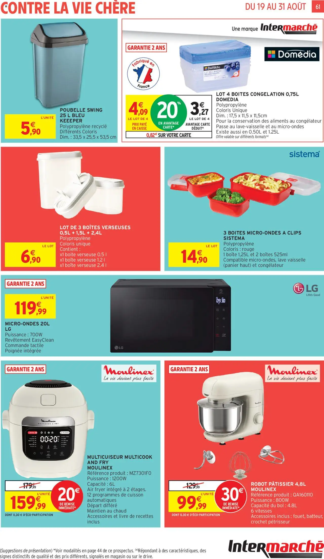  | Page: 61 | Produits: Lave-vaisselle, Batteur, Robot pâtissier, Panier