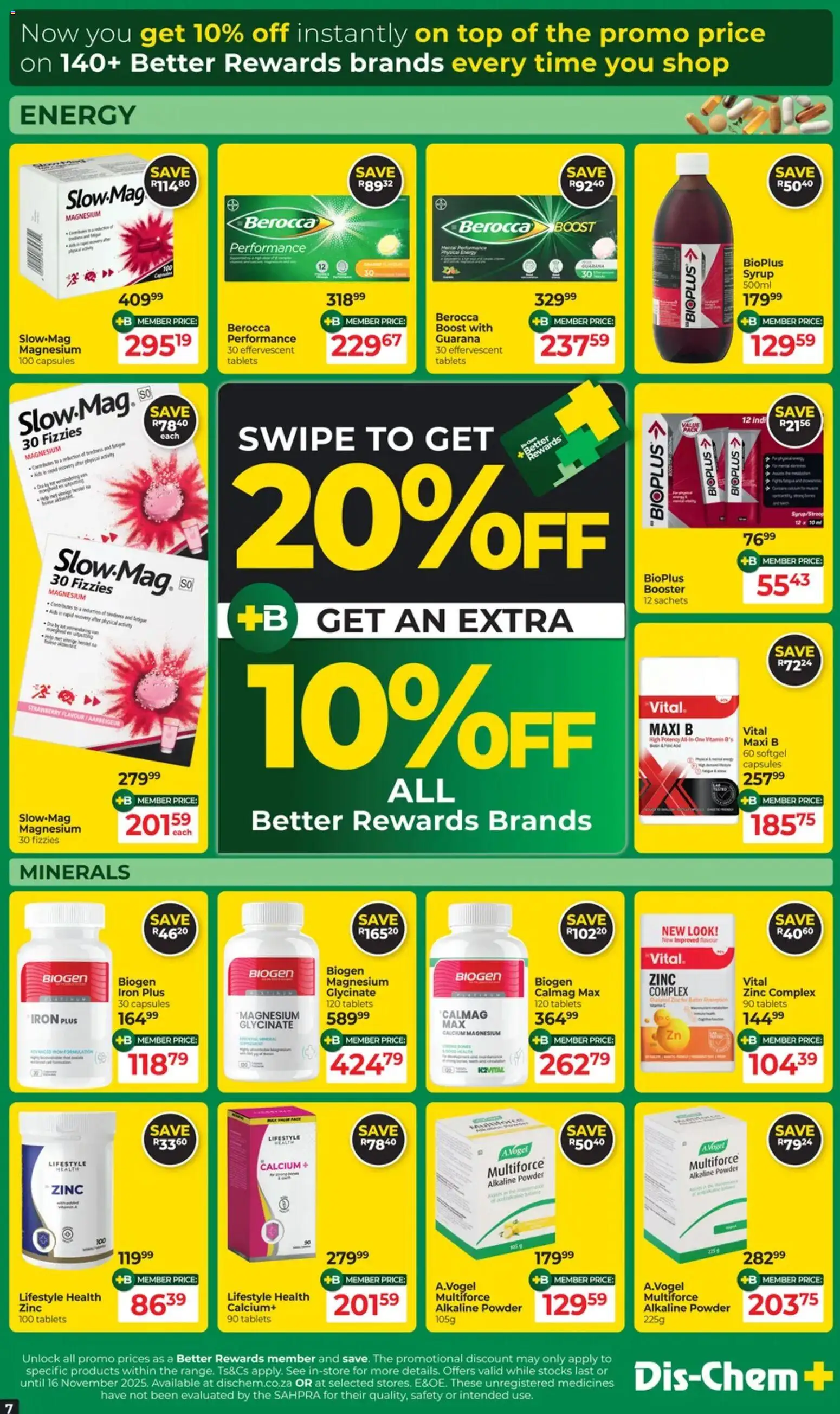 New Dis-Chem catalogue – valid from 21.10.2025 | Page: 7 | Products: Iron, Powder, Syrup