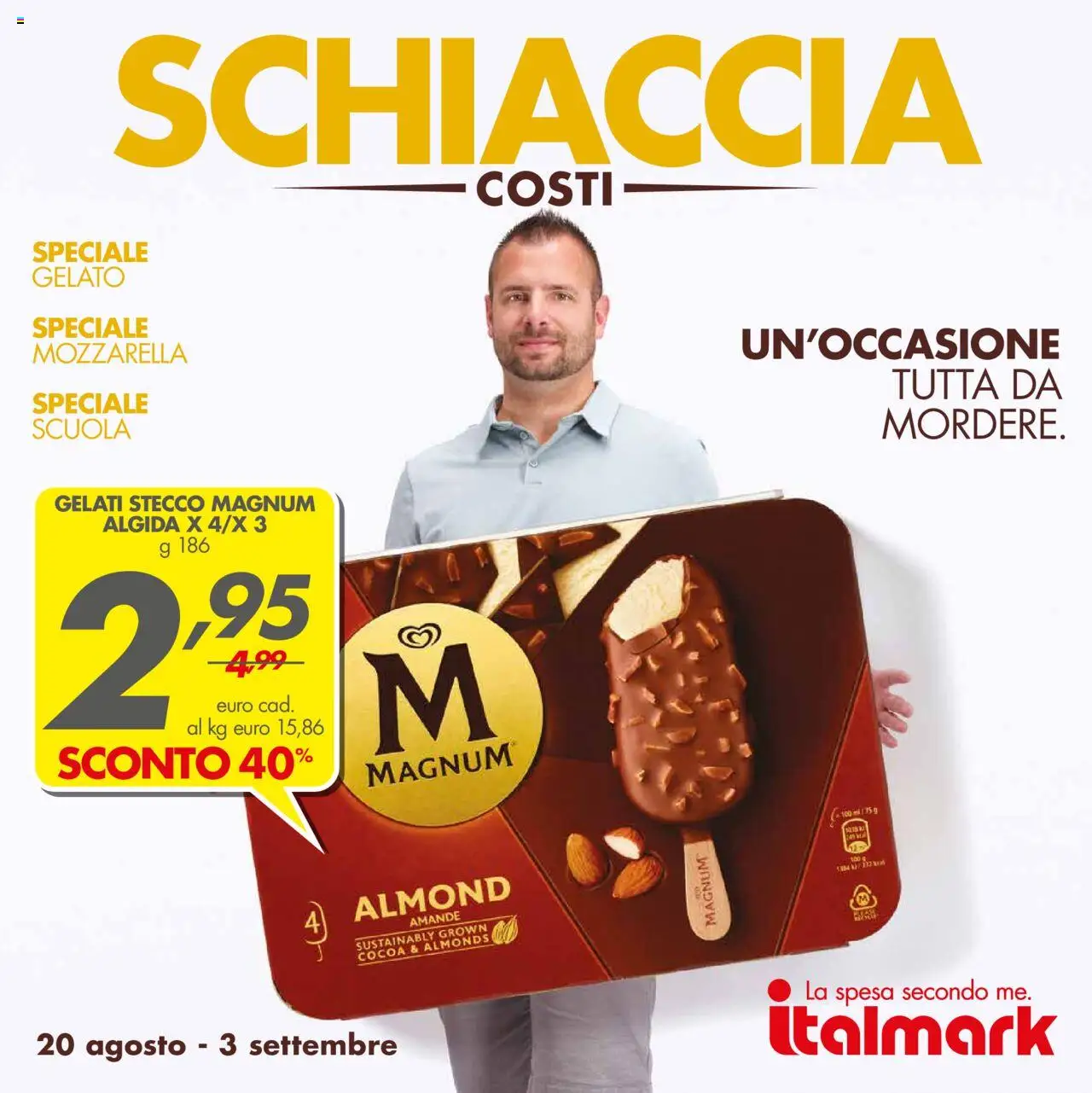 Volantino Italmark del 20.08.2025 | Pagina: 1 | Prodotti: Gelato, Mozzarella