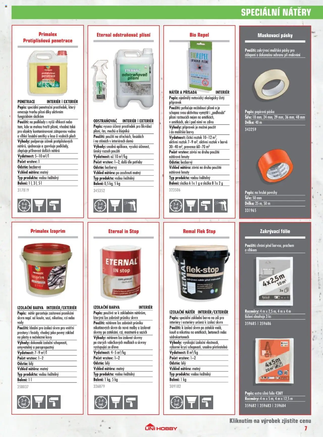 Uni Hobby katalog - Barvy 2025 od 23.05.2025 | Strana: 7 | Produkty: Primalex, Fólie, Bio repel, Barvy