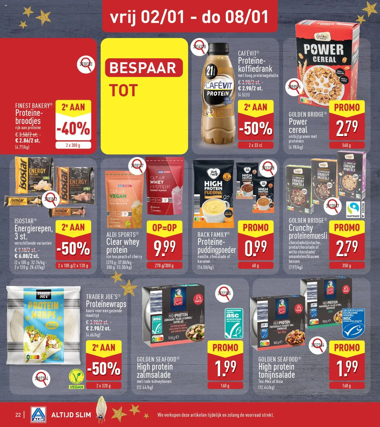 {H1} | Pagina: 22 | Producten: Salade, Pudding, Muesli, Broodjes