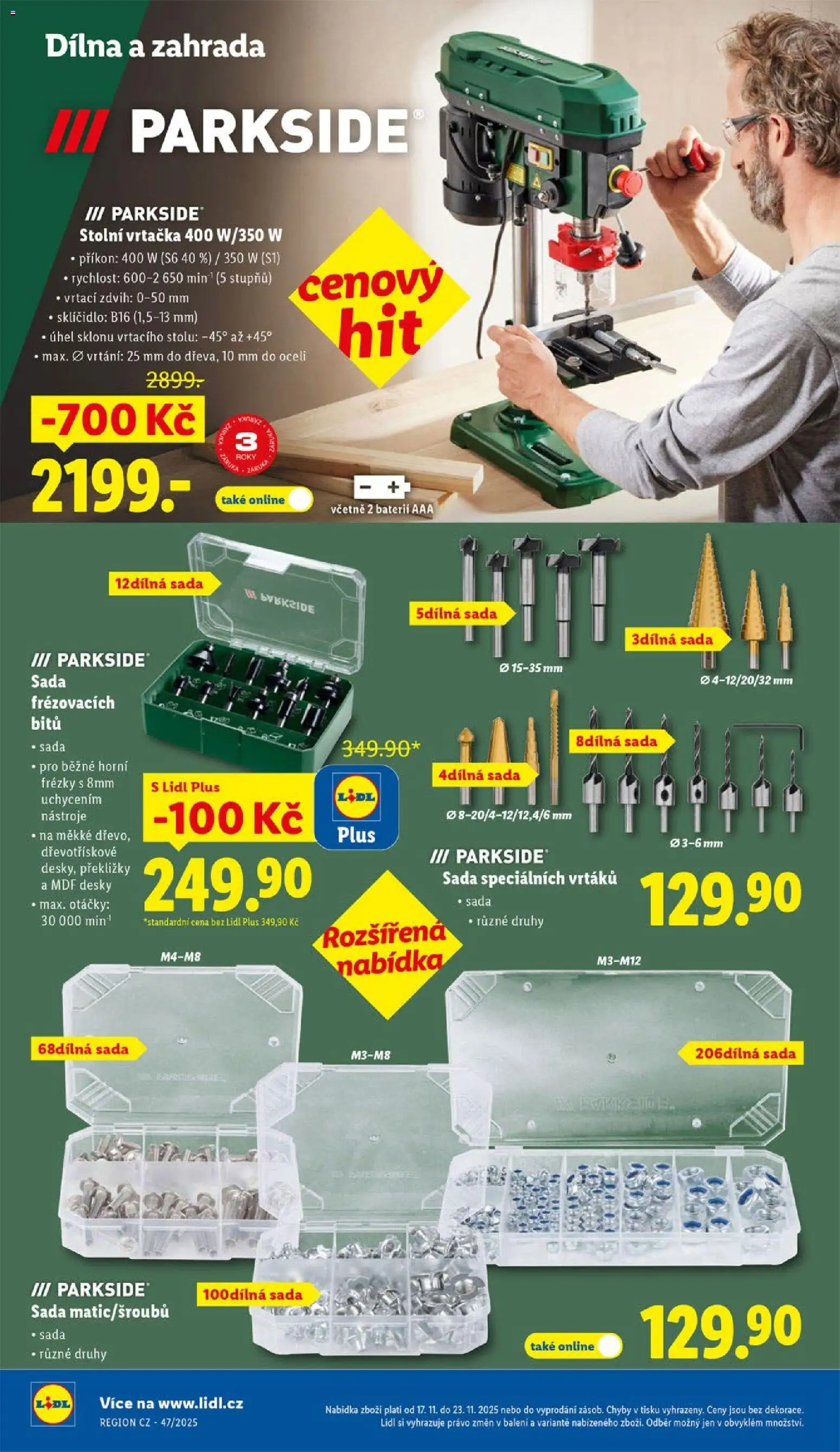 Lidl Black Friday od 17.11.2025 | Strana: 44 | Produkty: Zahrada, Stolní vrtačka, Desky, Vrtačka