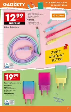 Ładowarka sieciowa, Do wyboru: ładowarka z 2 portami USB-A • maks. moc: 12 W, ładowarka z portem USB-C • maks. moc: 20 W od 11.08.2025 | Strona: 21