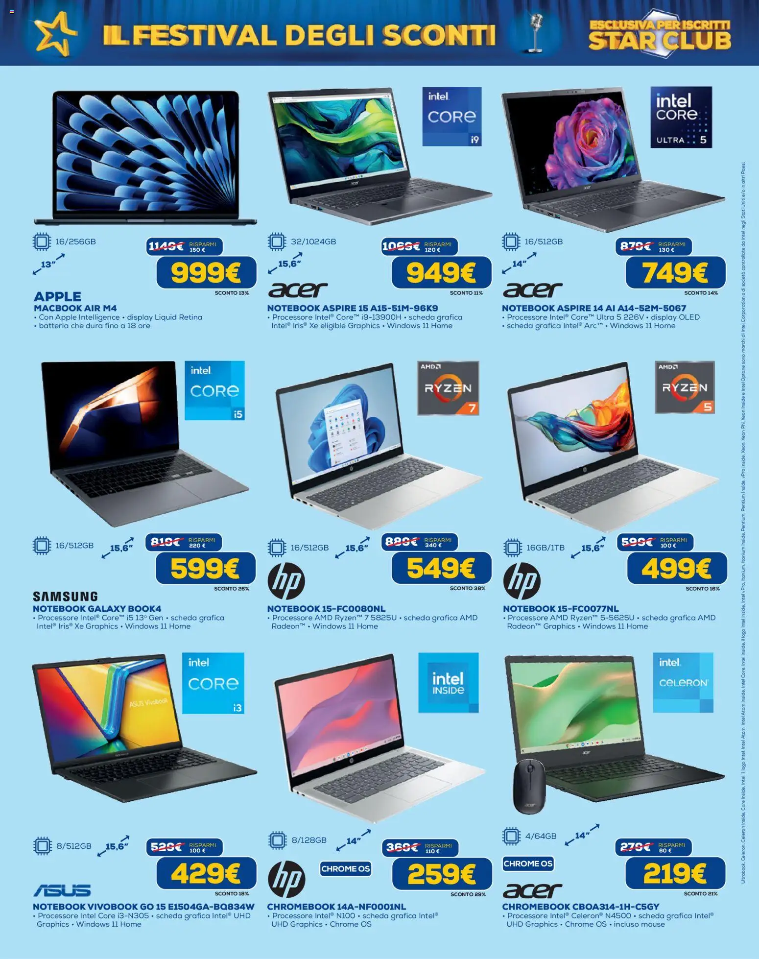 Volantino Euronics del 19.02.2026 | Pagina: 6 | Prodotti: Notebook, Macbook air, Macbook, Batteria