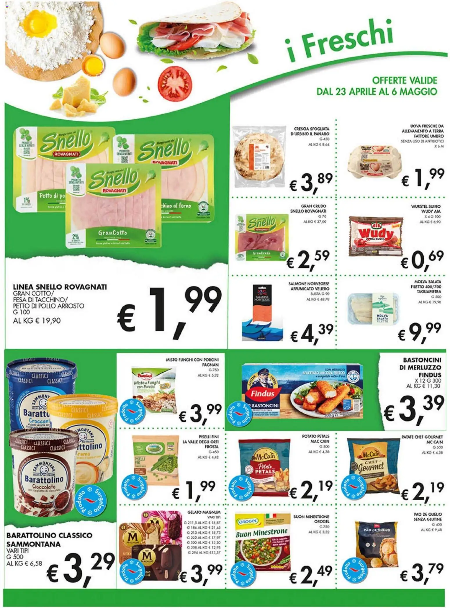 Volantino Coal del 23.04.2026 | Pagina: 10 | Prodotti: Minestrone, Gelato, Wurstel, Piselli