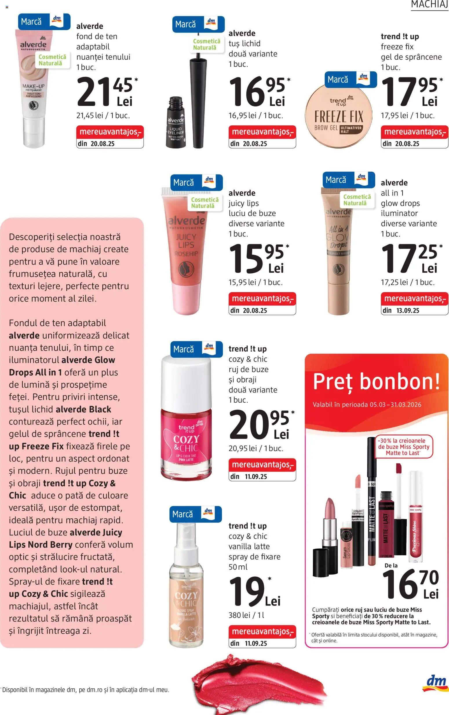 Noul catalog DM drogeriemarkt – valabil de la 05.03.2026 | Pagină: 9 | Produse: Fond de ten, Iluminator, Ruj, Luciu de buze