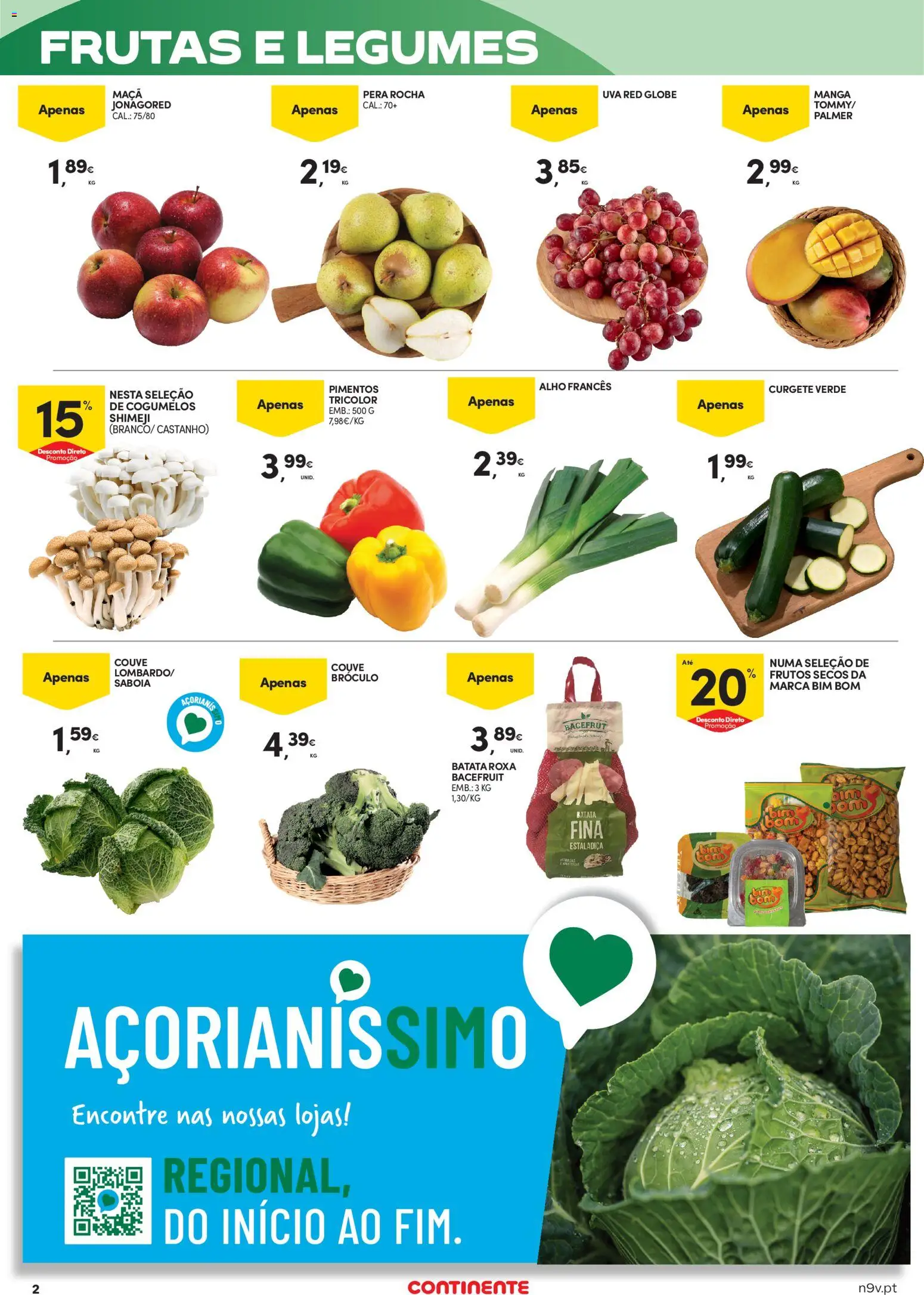 Continente - Açores │ válido de 13.11.2025 | Página: 2 | Produtos: Batata, Curgete, Maça, Couve