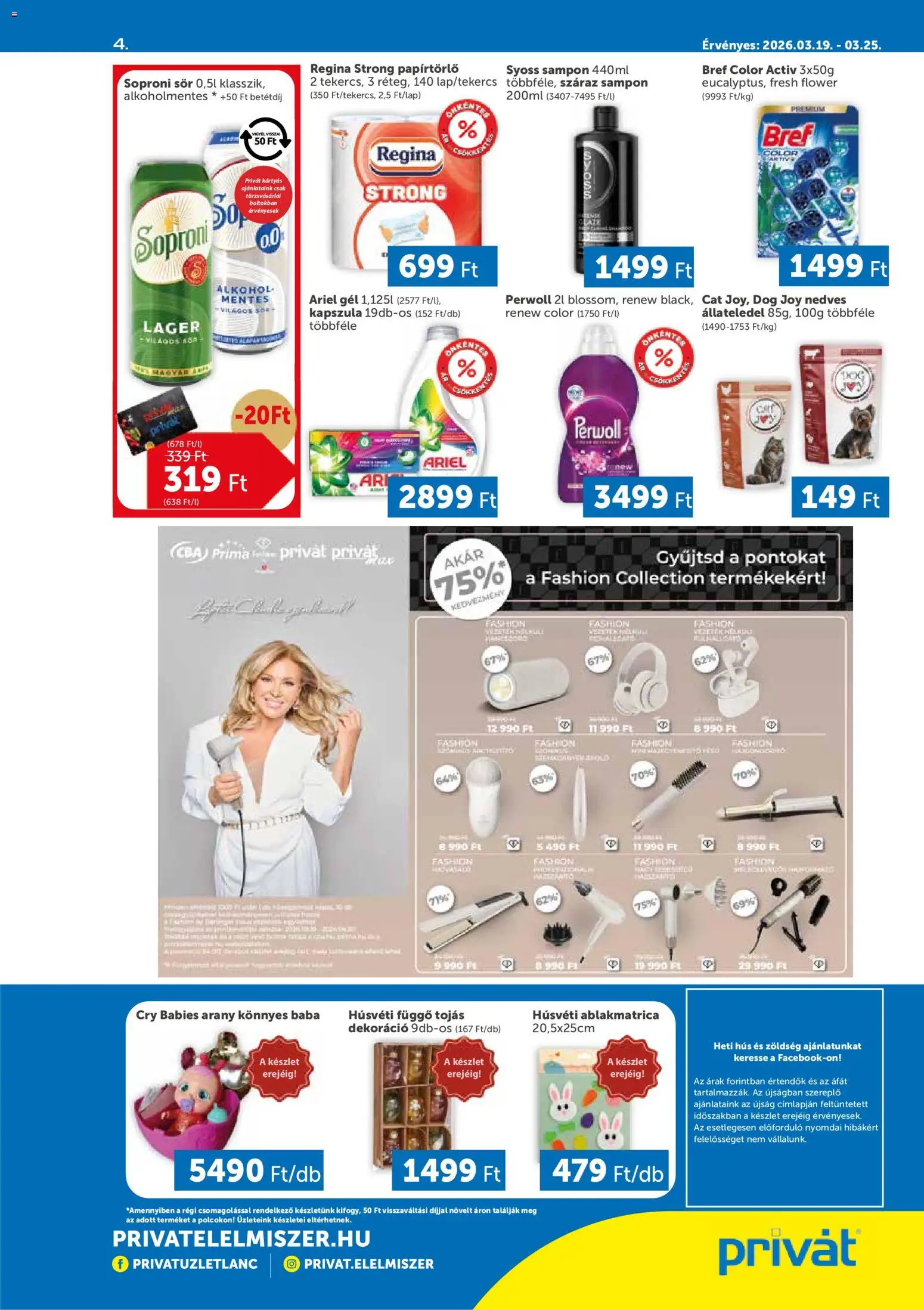 PRIVÁT akciós ujság - amely érvényes a következő dátumtól: 19.03.2026 | Oldal: 4 | Termékek: Kvasac, Hús, Sampon, Zöldség