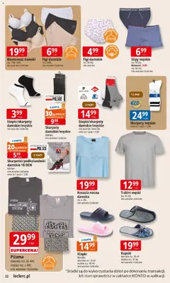 E.Leclerc Gazetka od 05.08.2025 | Strona: 22 | Produkty: Koszula, Biustonosz, Kapcie, Klapki