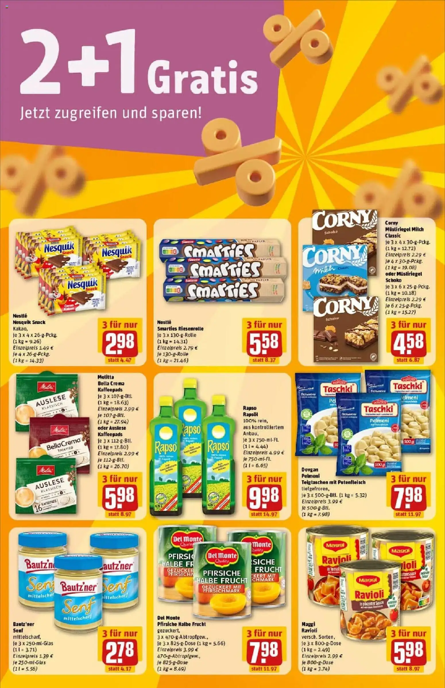 Rewe prospekt Michelstadt	 – gültig ab 26.01.2026 | Seite: 4 | Produkte: Musli, Melitta, Smarties, Rapso rapsol