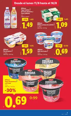 Lidl folleto │ válido desde el 11.08.2025 | Página: 7 | Productos: Queso, Yogur, Yogur bebible